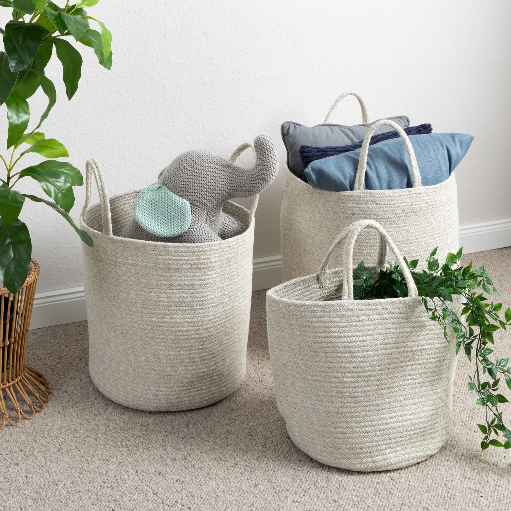 Steffensmeier Strandtasche Bali, Korb für Strand, Wäsche, Spielzeug, Deko, Aufbewahrung