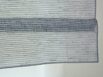 Scheibengardine Mini Flächenvorhang Set grau karriert, Clever-Kauf-24, Stangendurchzug (3 St), halbtransparent