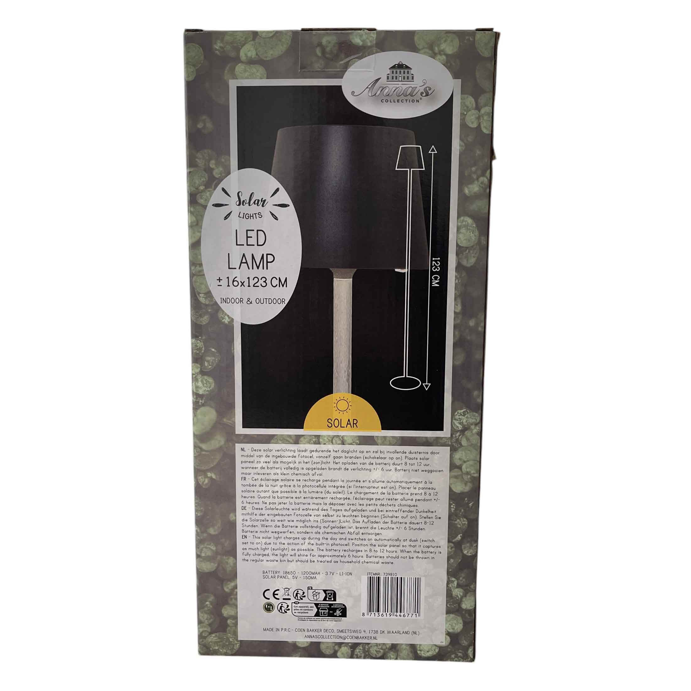 Coen Bakker Deco BV LED Außen-Stehlampe LED Lamp, LED, warmweiß, Solar variabel in 3 Höhen 49/86/123cm Sensor schwarz