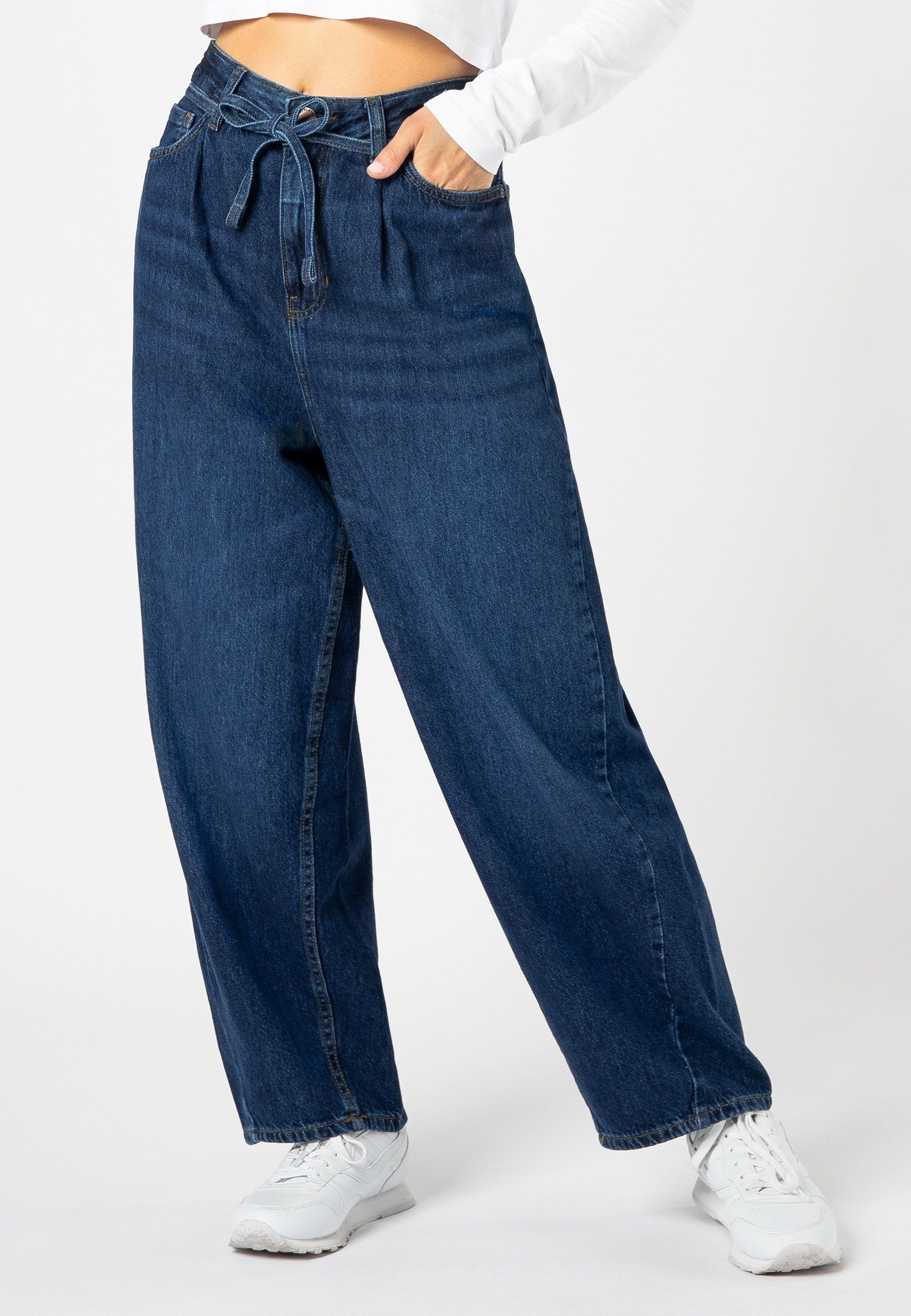 Eight2Nine SUBLEVEL Loose-fit-Jeans Jeans Barrel-Fit dark-blue