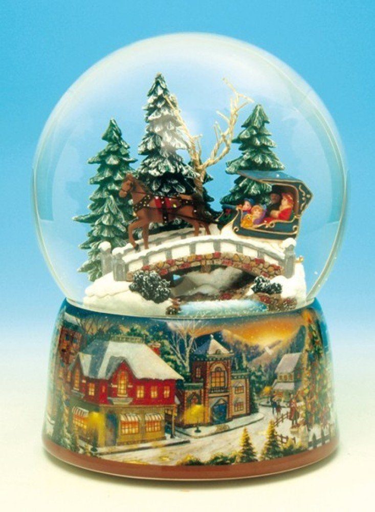 Musicboxworld Spieluhr Schneekugel Schlittenfahrt