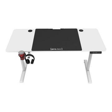 pro.tec Computertisch, »Hayward« Tisch 140 x 60 cm höhenverstellbar Weiß