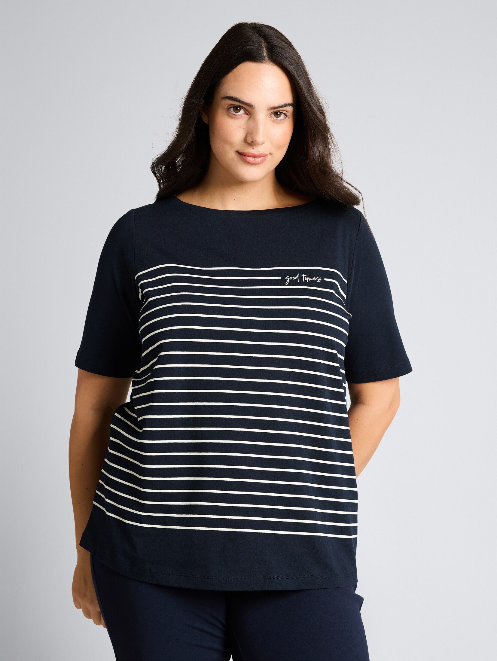 TOM TAILOR PLUS T-Shirt T-Shirt Plus Size - T-Shirt mit Streifenmuster günstig online kaufen