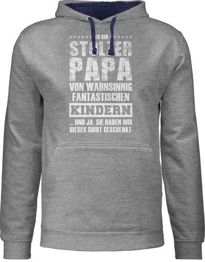 Shirtracer Hoodie »Stolzer Papa Fantastische Kinder - Papa und Vater Geschenk - Unisex Damen & Herren Kontrast Hoodie« Vatertag Geschenke für Männer