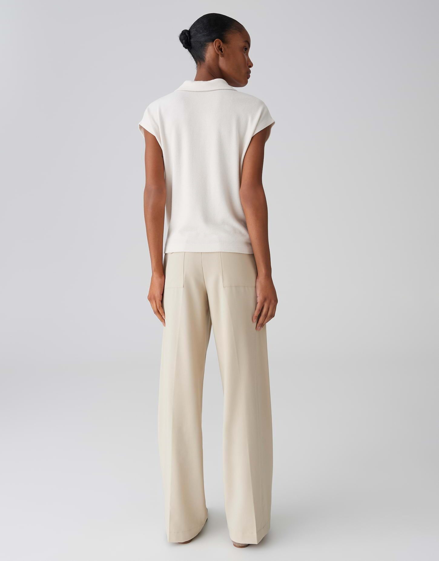 OPUS Shirttop Weiches Poloshirt aus ECOVERO™ Viskosemix weicher Griff und lockere Passform