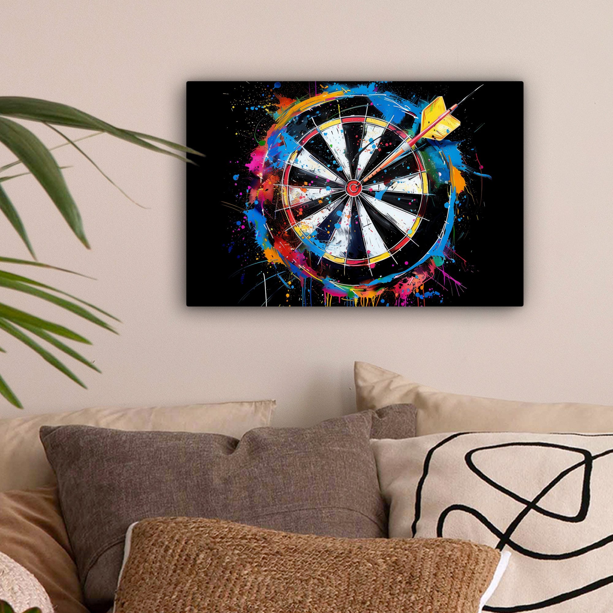 OneMillionCanvasses® Leinwandbild Graffiti - Sport - Darts - Dartscheibe, F günstig online kaufen