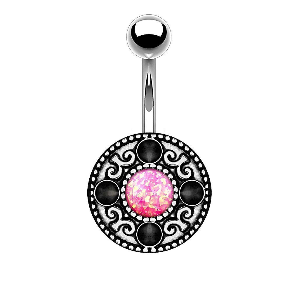 Taffstyle Bauchnabelpiercing »Piercing Chirurgenstahl Opal Glitter