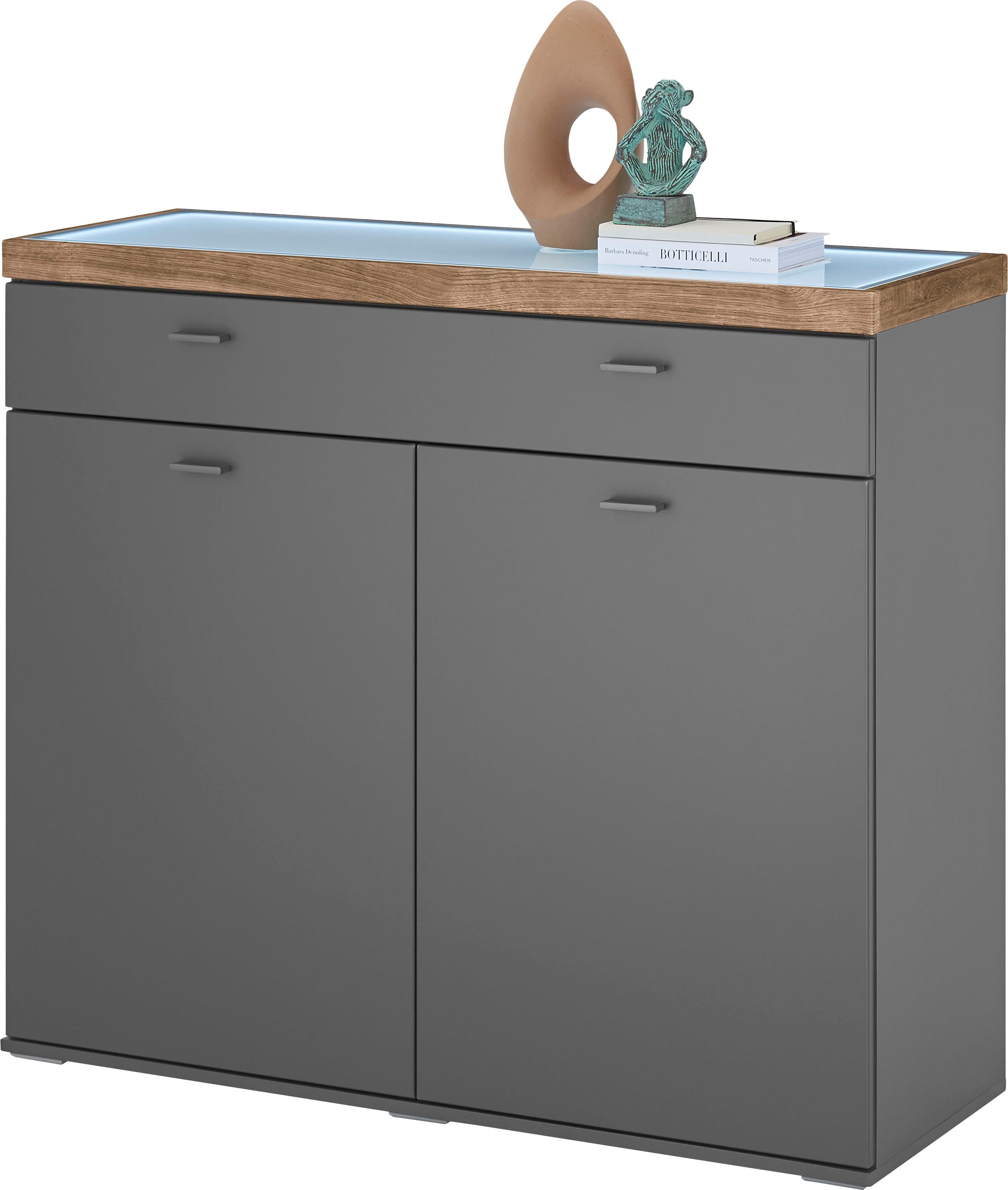 Grau Anthrazit mit Eiche Ribbeck | Korpus: grau