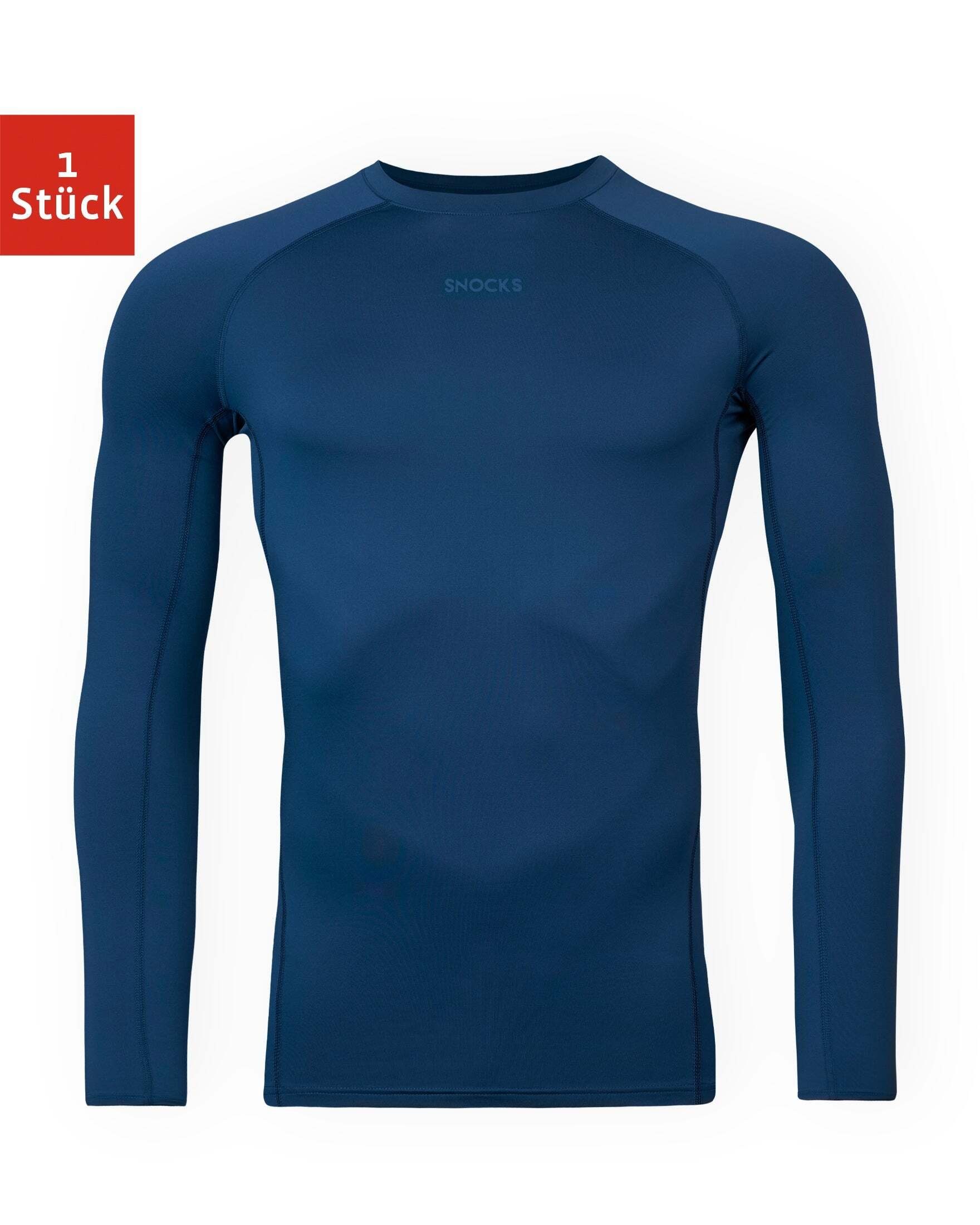 SNOCKS Funktionsshirt langarm Herren Base Layer Sport-Shirt (1-tlg) mit unauffälligem Logodruck, schnelltrocknend & perfekt für den Sport