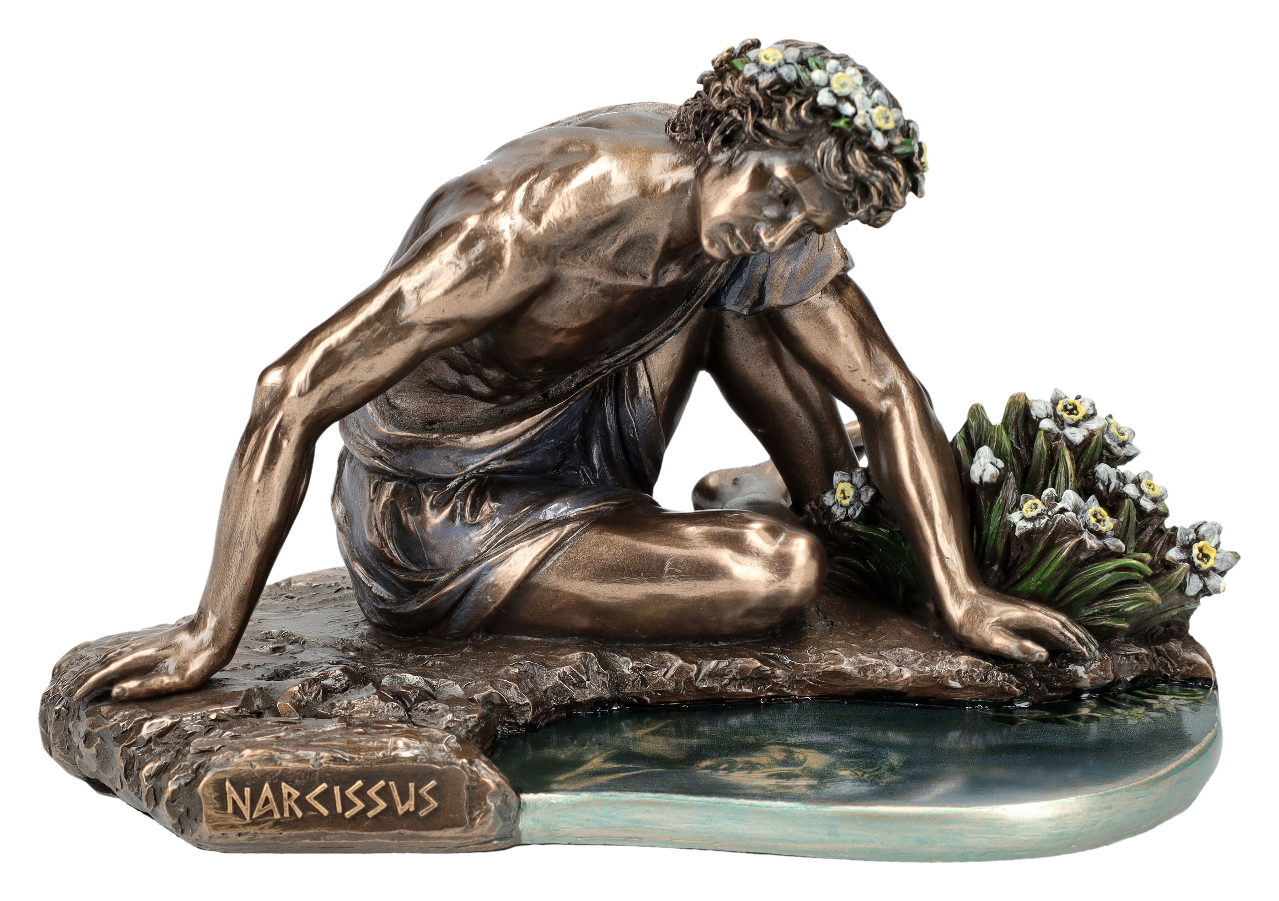Figuren Shop GmbH Dekofigur Narziss Figur - Betrachtet sein Spiegelbild - Veronese - Dekofigur