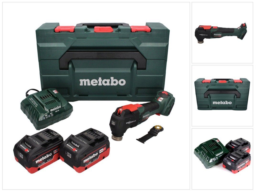 metabo Akku-Multifunktionswerkzeug MT 18 LTX BL QSL Akku Multitool 18 V Brushless Starlock Plus + 2x Akk
