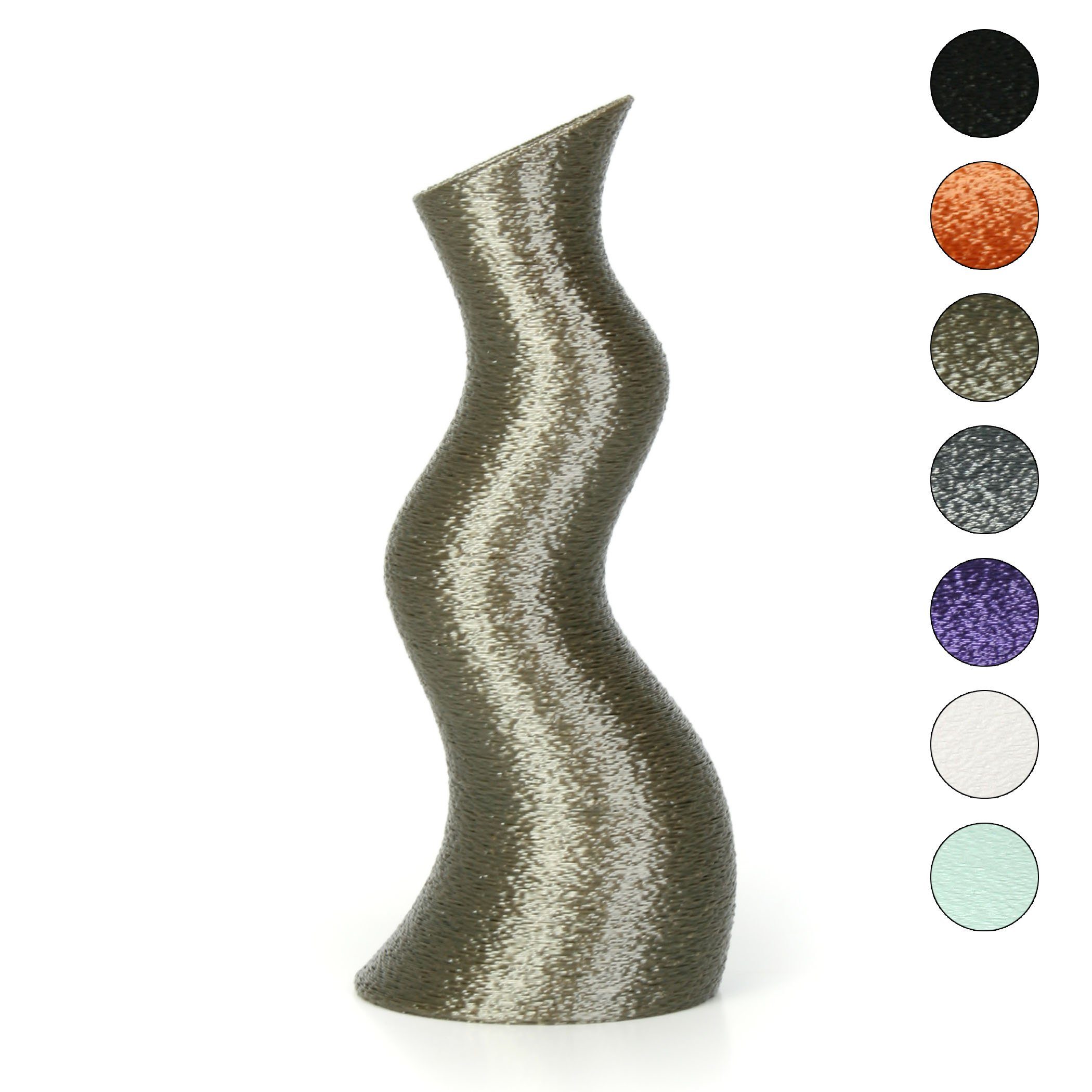 Kreative Feder Dekovase Designer Vase – Dekorative Blumenvase aus Bio-Kunststoff, aus nachwachsenden Rohstoffen; wasserdicht & bruchsicher Old Copper