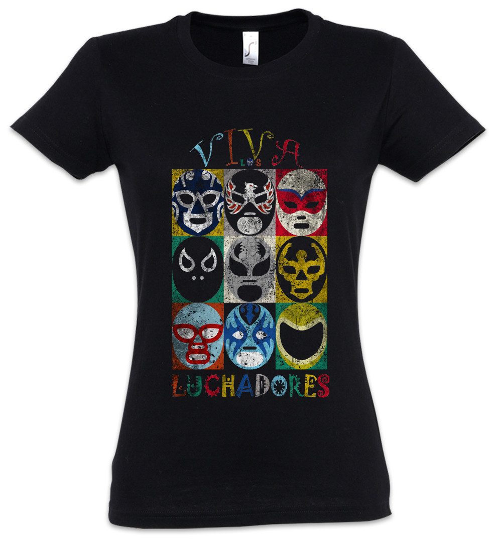 Urban Backwoods Print-Shirt Luchadores Damen T-Shirt Mexiko Wrestling Wrestler Mexican Mexico (1-tlg) Latin Latino Lucha Libre
