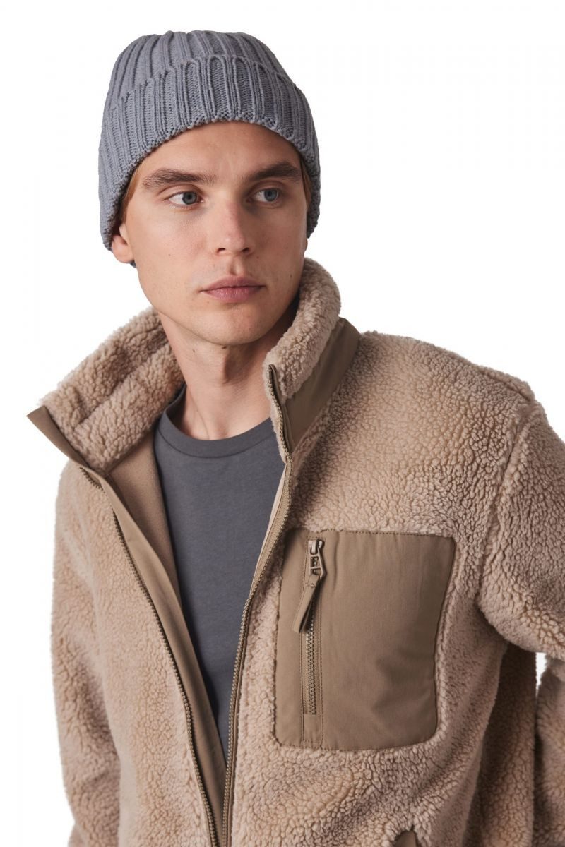 K-UP Bommelmütze Mütze mit Doppelripp und Umschlag