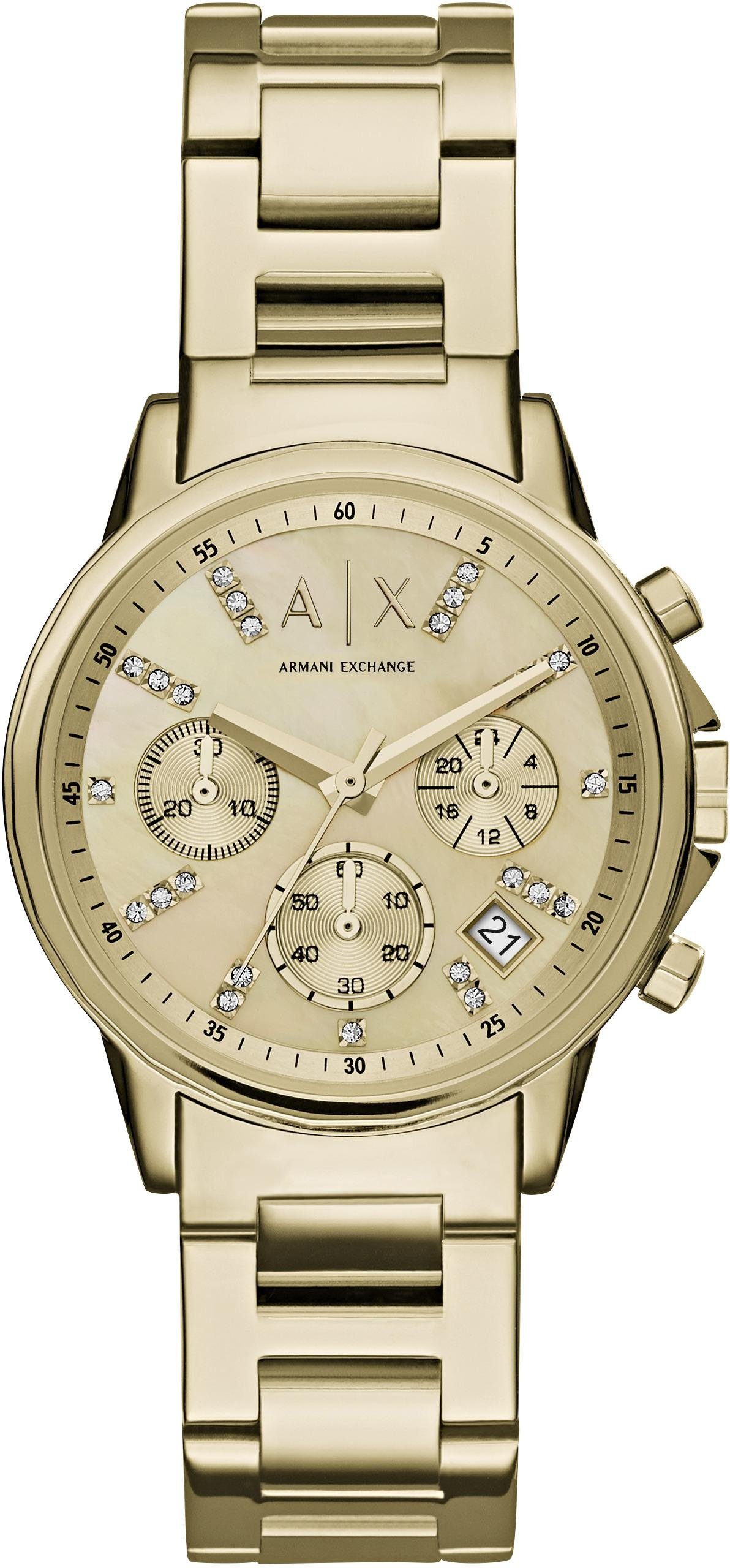 ARMANI EXCHANGE Chronograph AX4327, Quarzuhr, Armbanduhr, Damenuhr, Stoppfunktion, 12/24-Std.-Anzeige