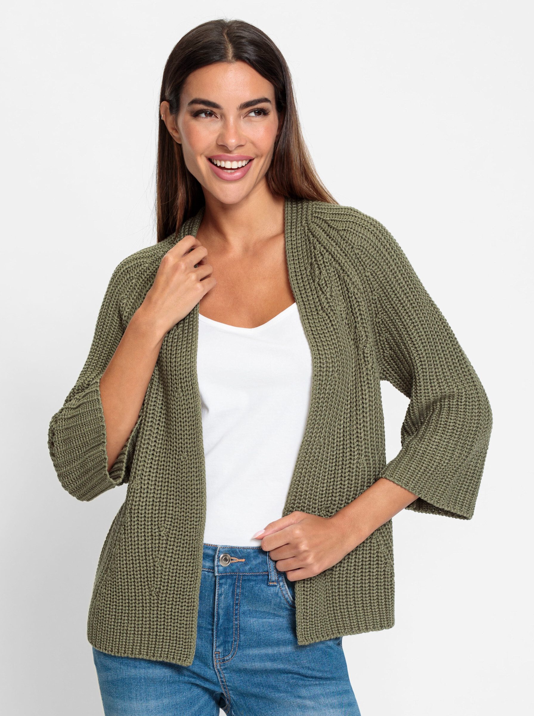 heine Strickjacke Cardigan, Weicher Baumwoll-Mix