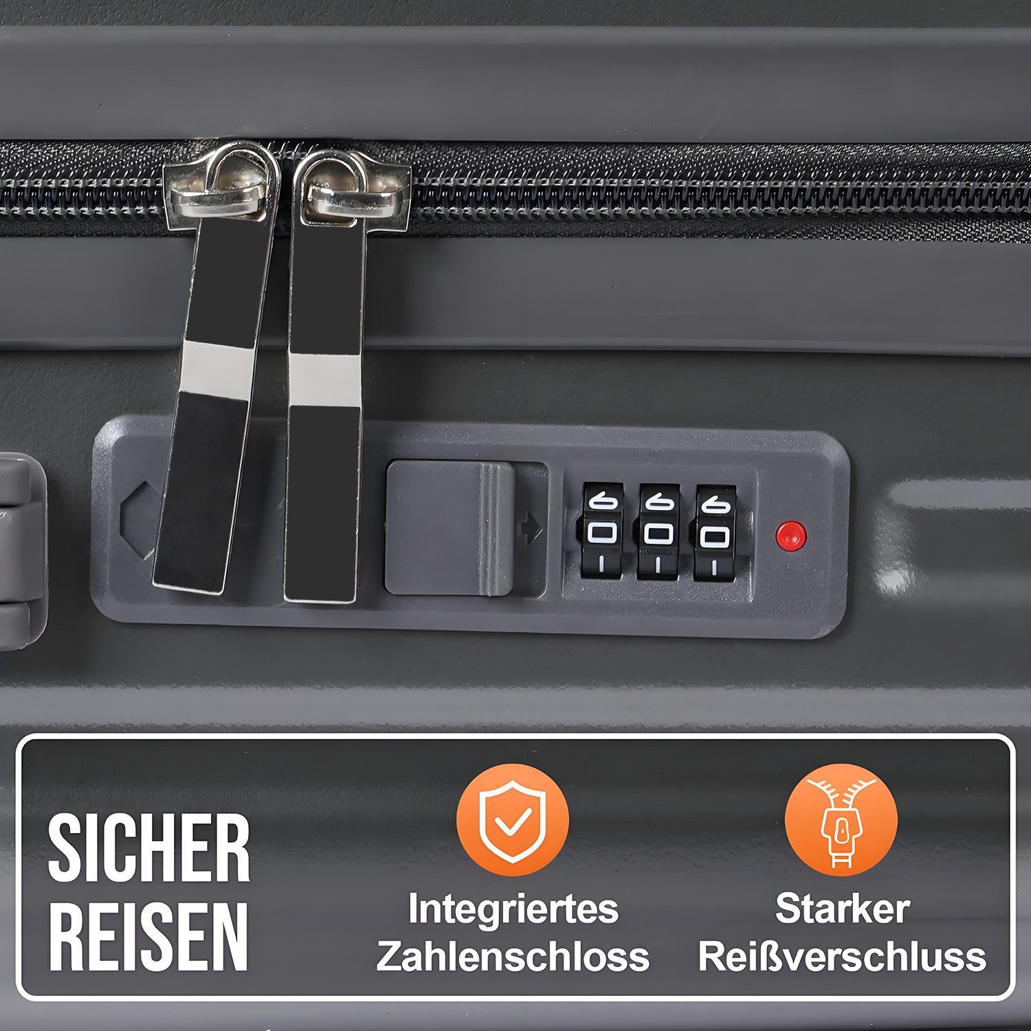 BRAIDOL Trolleyset Hartschalenkofferset,Kofferset 2tlg,Reisekoffer,Handgepäck Koffer, (Hartschalenkoffer Trolley Koffer, Reisekofferset Gepäck Rollkoffer Schloss 4 Rollen 360°, ABS-Hartschale Teleskopgriff)