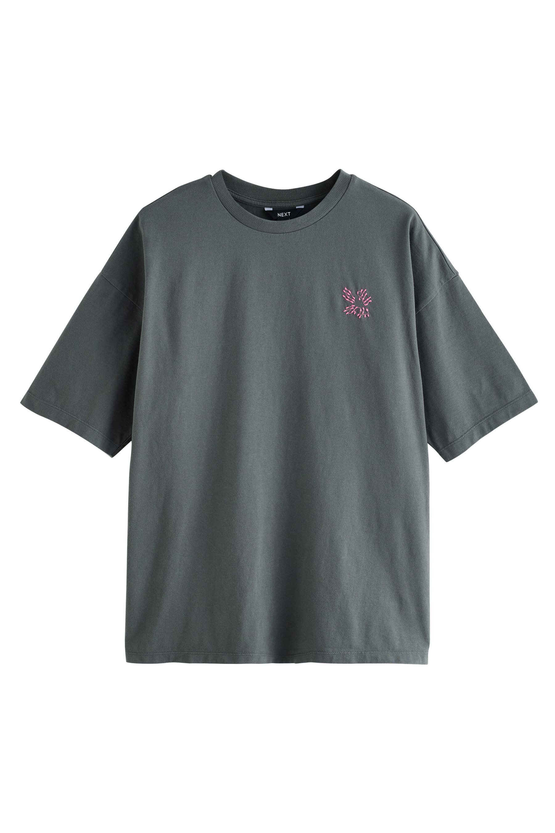 Next T-Shirt Oversized Fit Kurzarm-T-Shirt, Obst-Stickerei günstig online kaufen