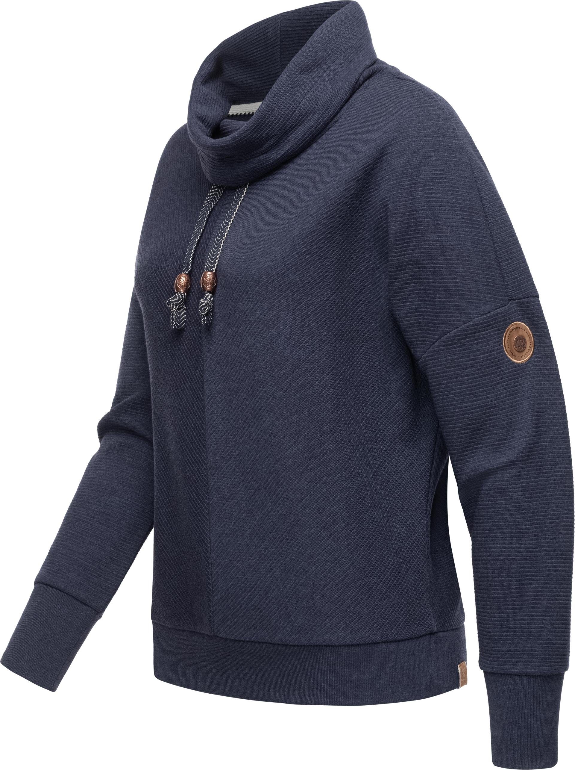 Hoodie Damen Balancia Sweater Oversize-Schnitt Ragwear angesagtem Organic in navy Moderner