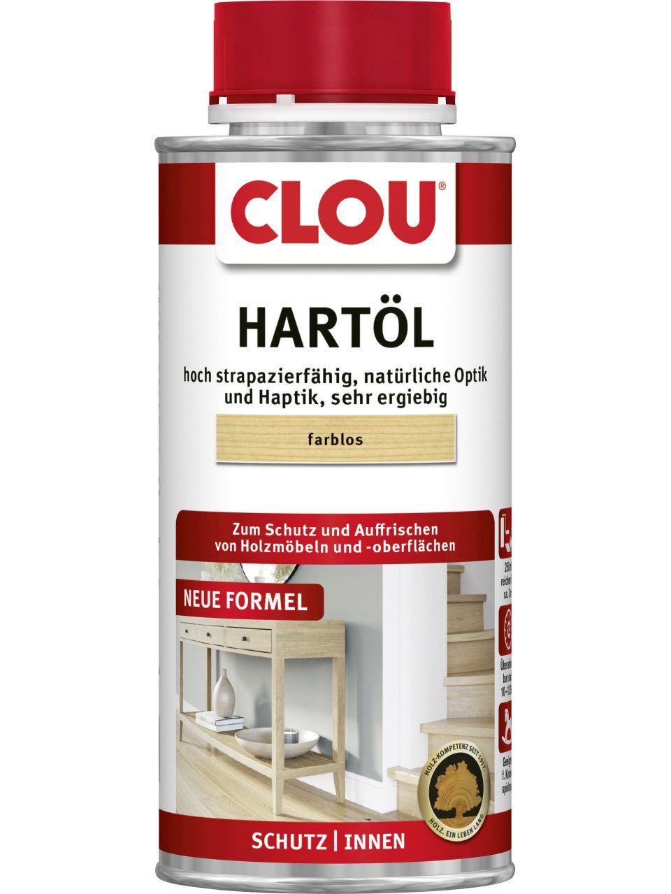 CLOU Holzschutzlasur Clou Hartöl 250 ml farblos