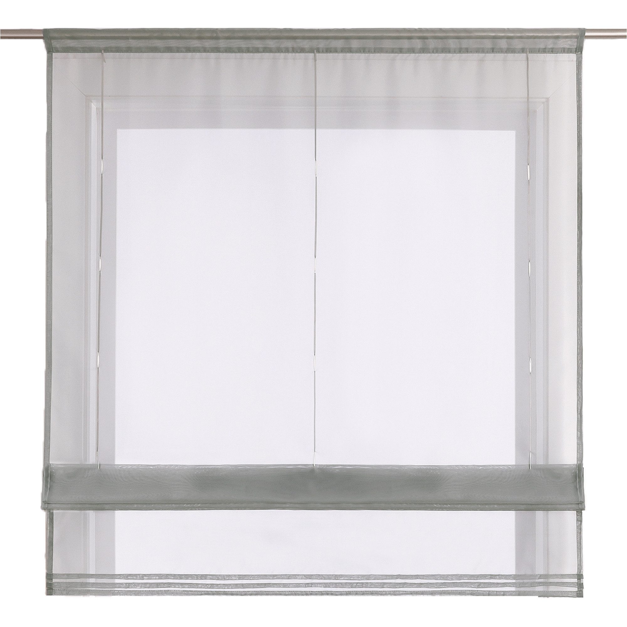 Joyswahl Raffrollo, mit Stangendurchzug, Voile Uni, Wohnzimmer, Transparent