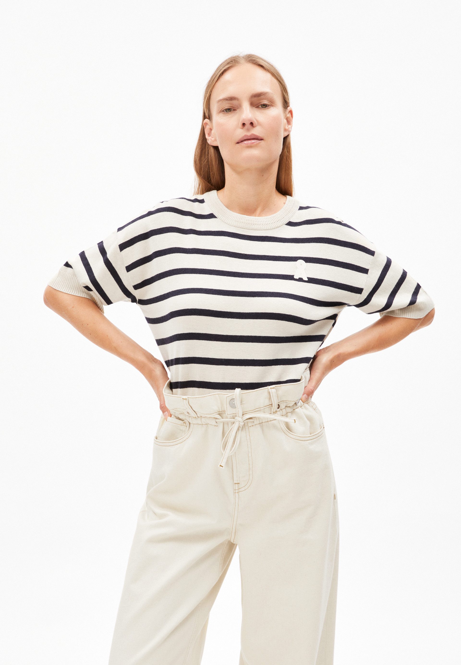 Armedangels Strickpullover LIZAA LINO STRIPES Strickshirt günstig online kaufen