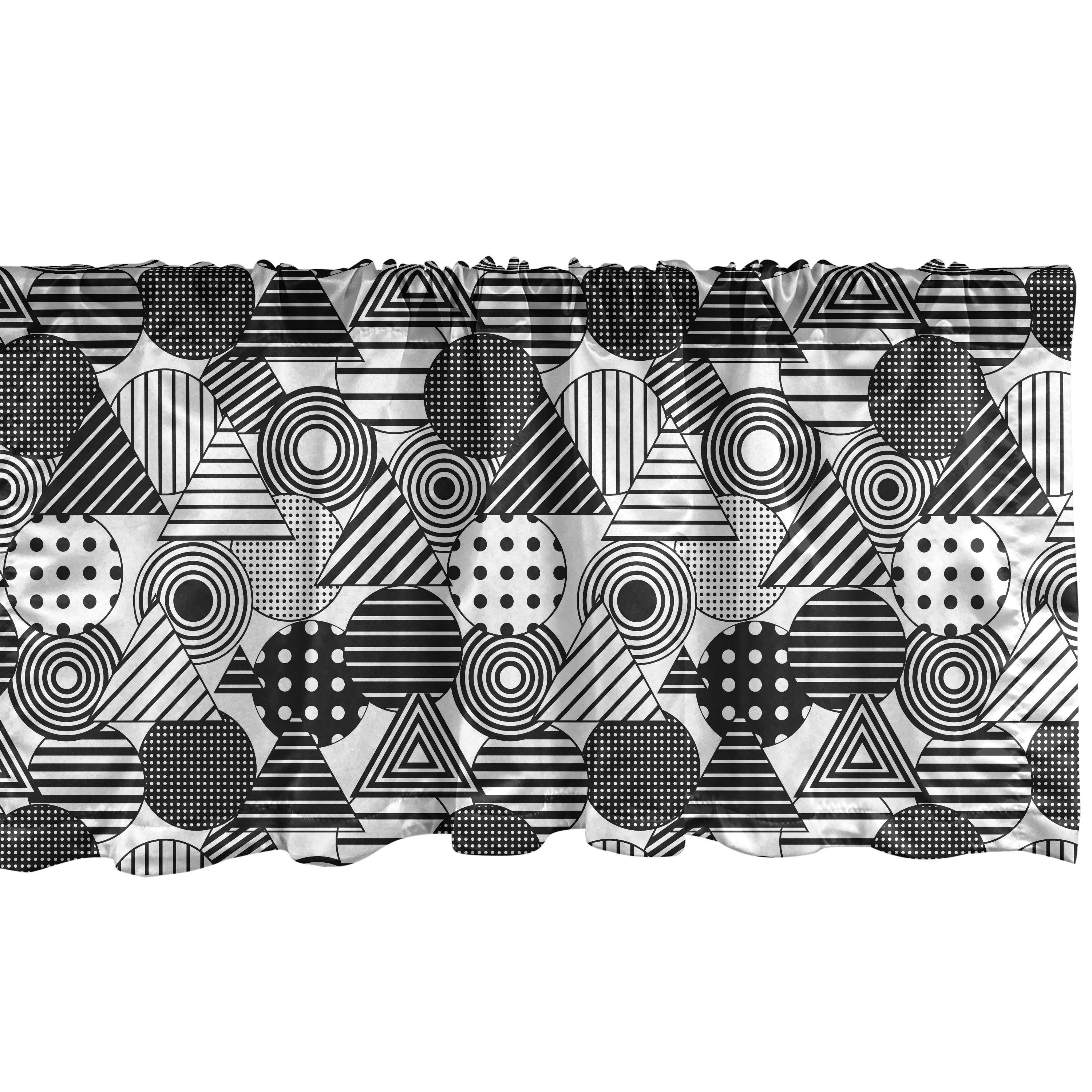 Dekor Microfaser, Kunst Vorhang mit Triangles Geometrisch Volant Küche Tupfen für Abakuhaus, Stangentasche, Schlafzimmer Scheibengardine