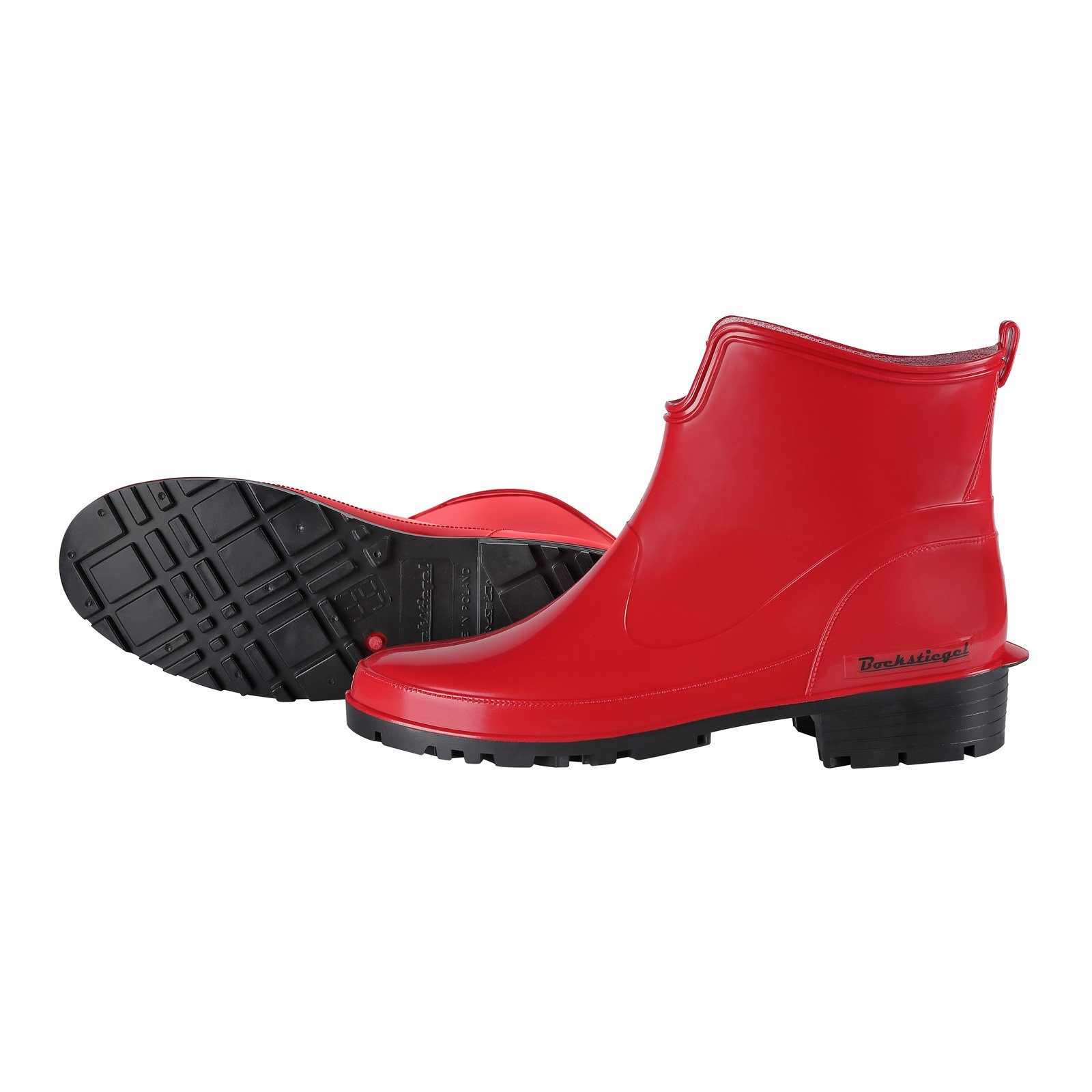 tomBrook Gummistiefelette Damen Regenstiefel Zum Abendkleid - Gummistiefel halbhoch wasserdicht rot