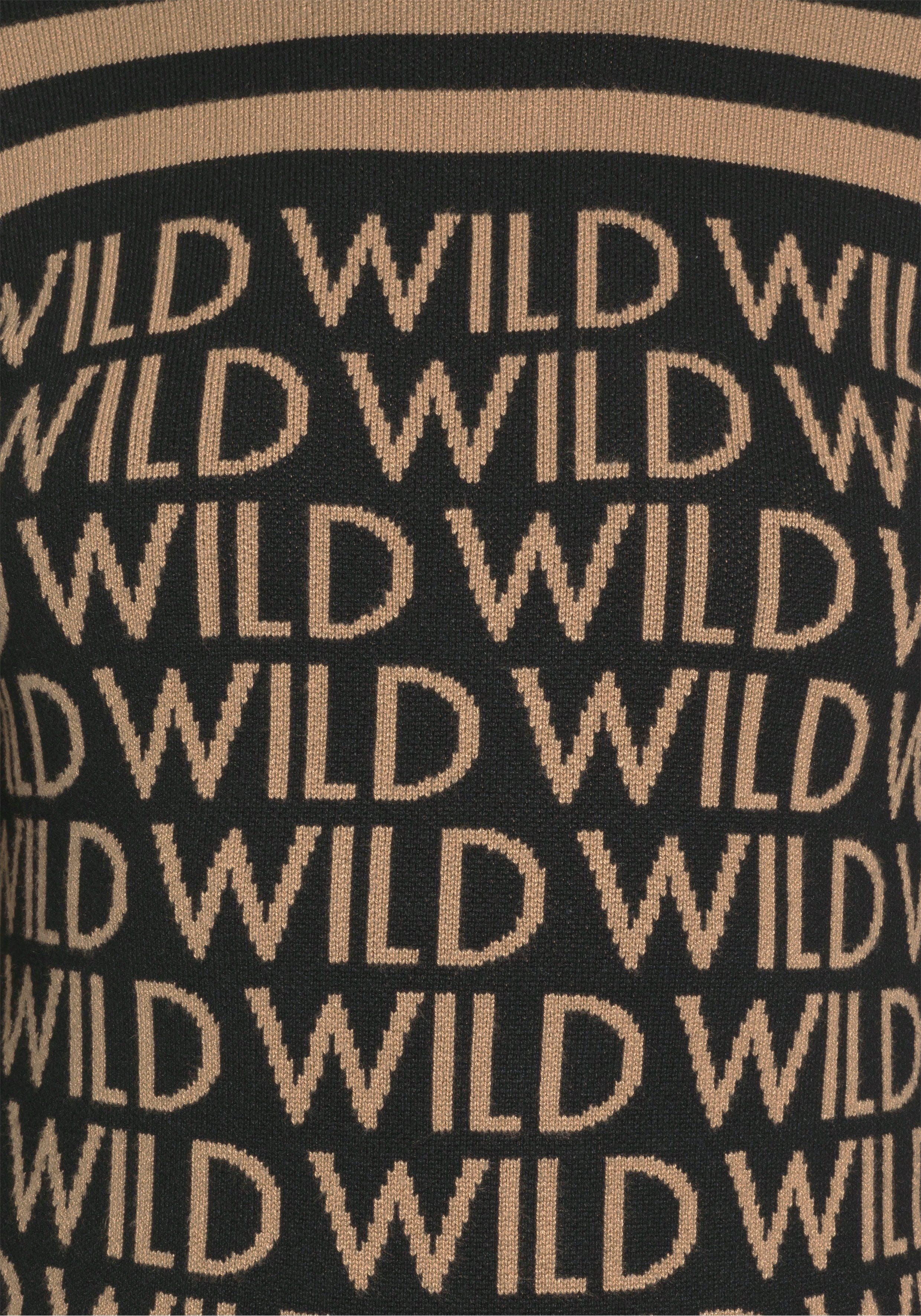 Melrose Rollkragenpullover mit Streifen und Wording