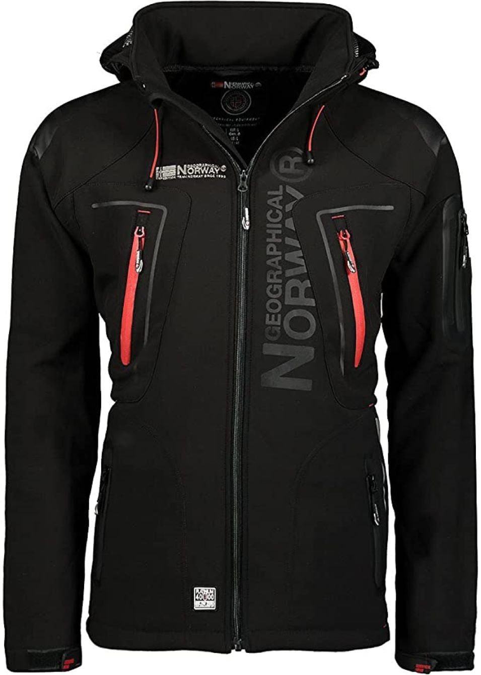 Geographical Norway Softshelljacke Herren Outdoor Herbst Regenjacke Jacke brtechno (1-St) Mit Kapuze SCHWARZ