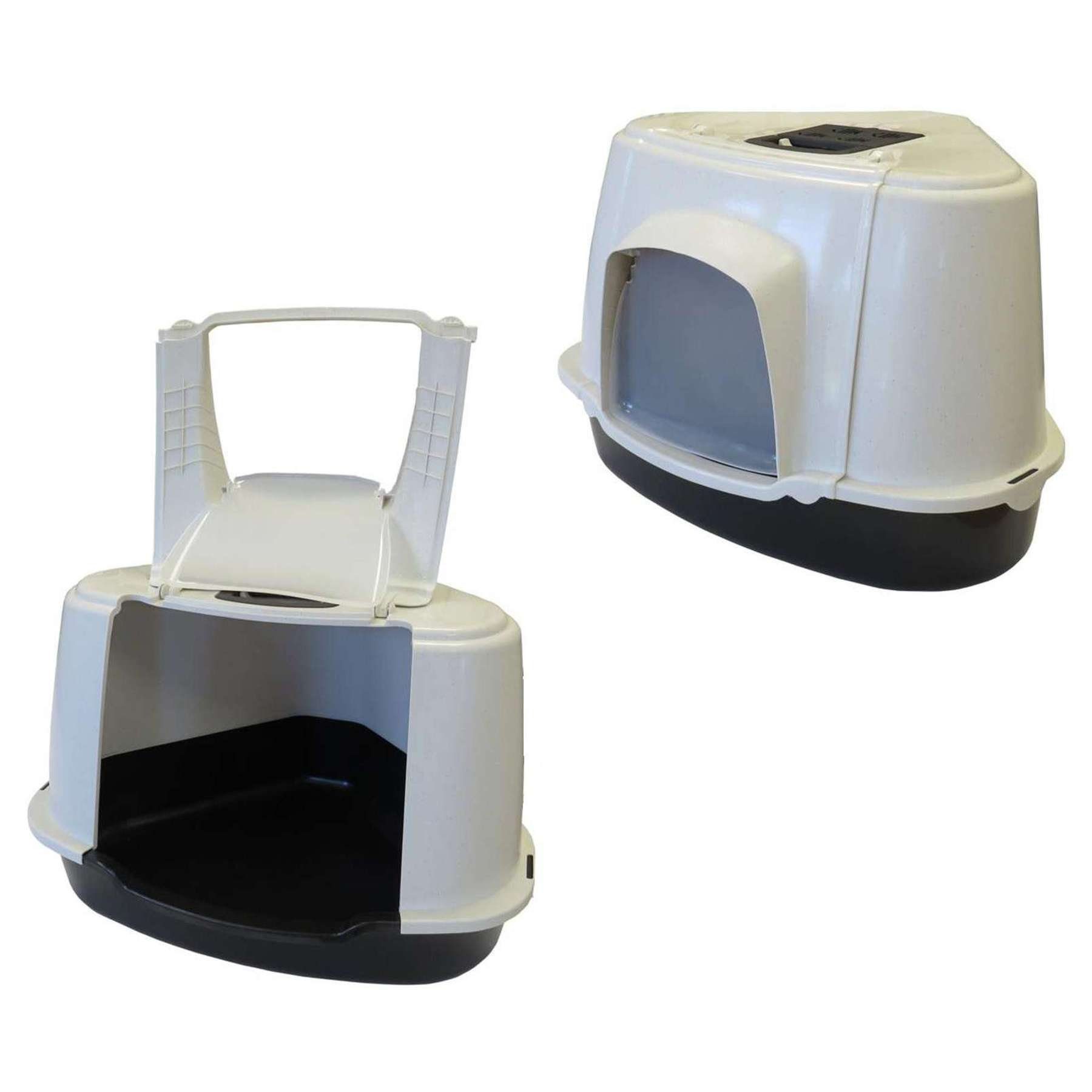 PETGARD Katzentoilette 2er Sparpack XXL Katzentoilette ORLANDO CORNER, für große Katzenrassen