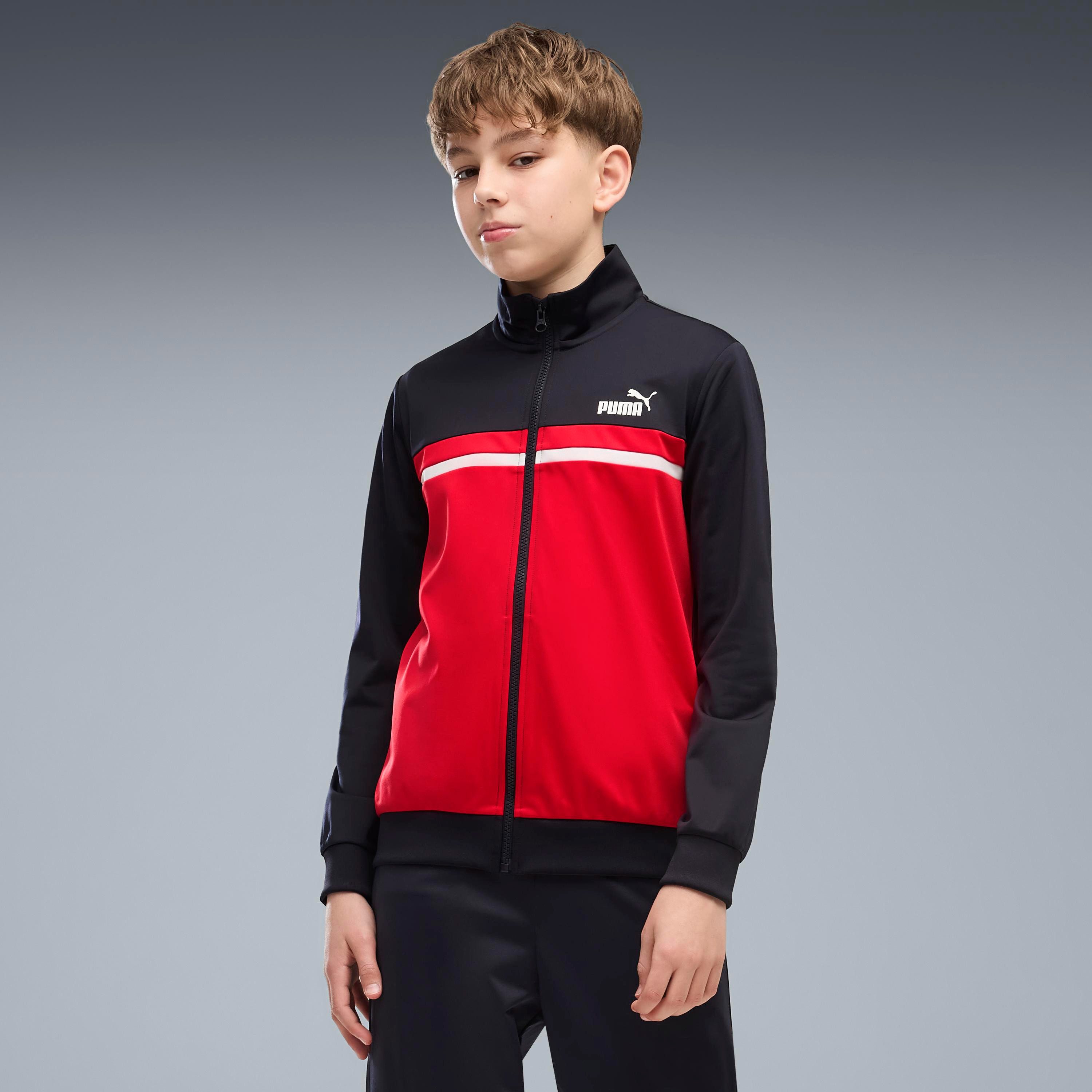 PUMA Trainingsanzug POLY COLORBLOCK SUIT B (2-tlg), zweiteiliges Set, mit Reißverschluss am Oberteil, aus Polyester – Bild 3 von 5