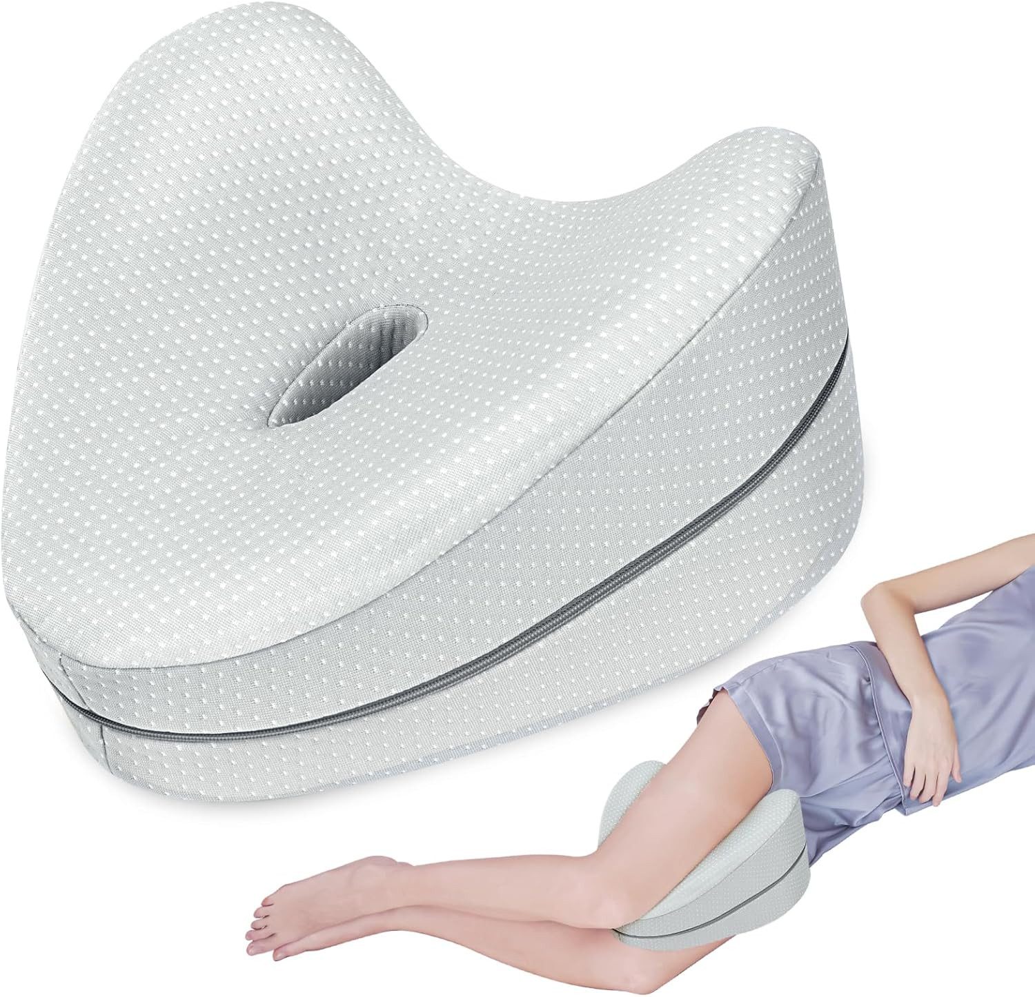 Kniekissen für Seitenschläfer, Memory Foam Beinkissen zur Entlastung von Rücken