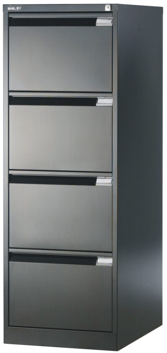 Bisley Hängeregisterschrank Hängeregistraturschrank 4 Schübe 1-bahnig schwarz