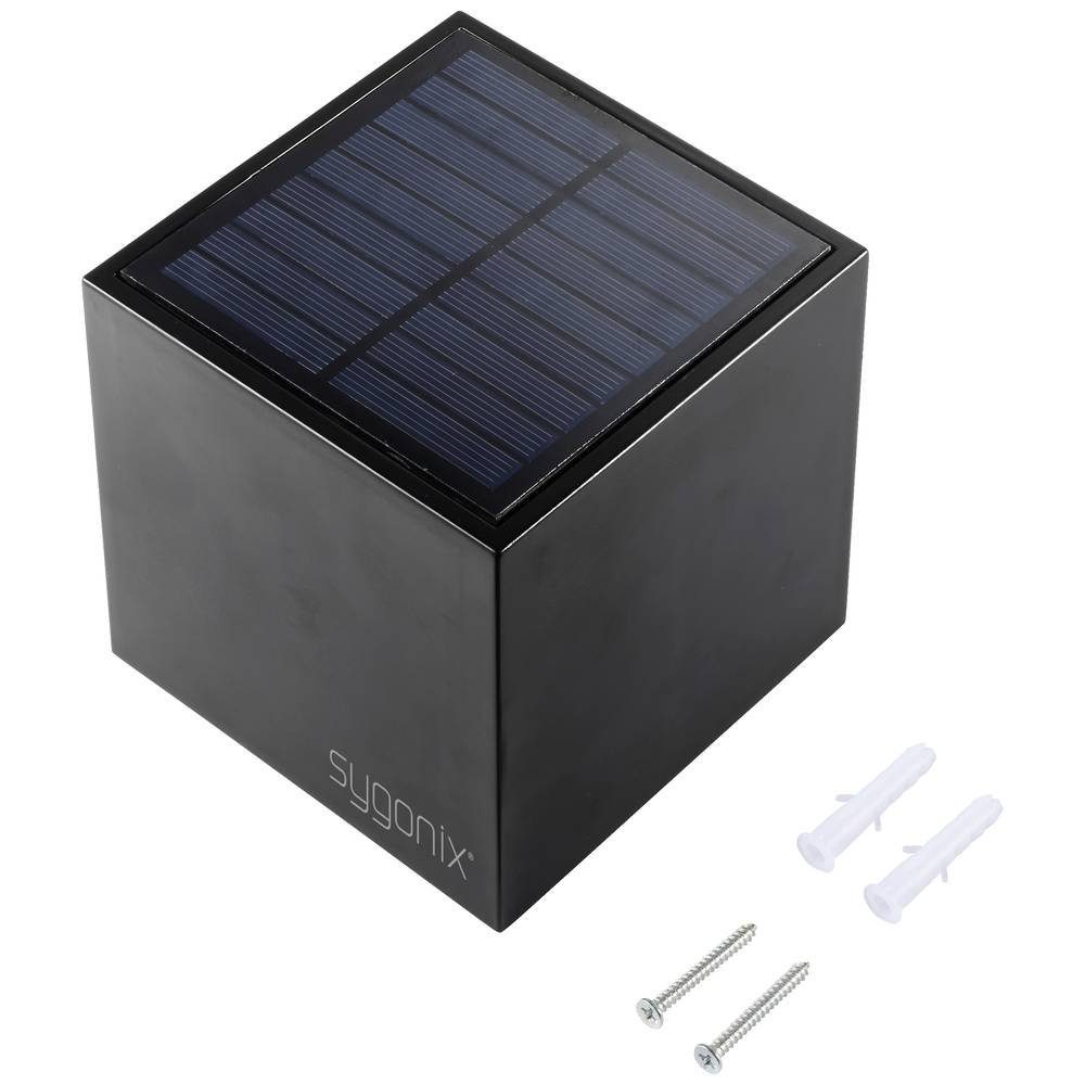 Sygonix LED Solarleuchte Solar Akkubetrieb, Wandleuchte, unten nach Mit Lichtaustritt Schalter