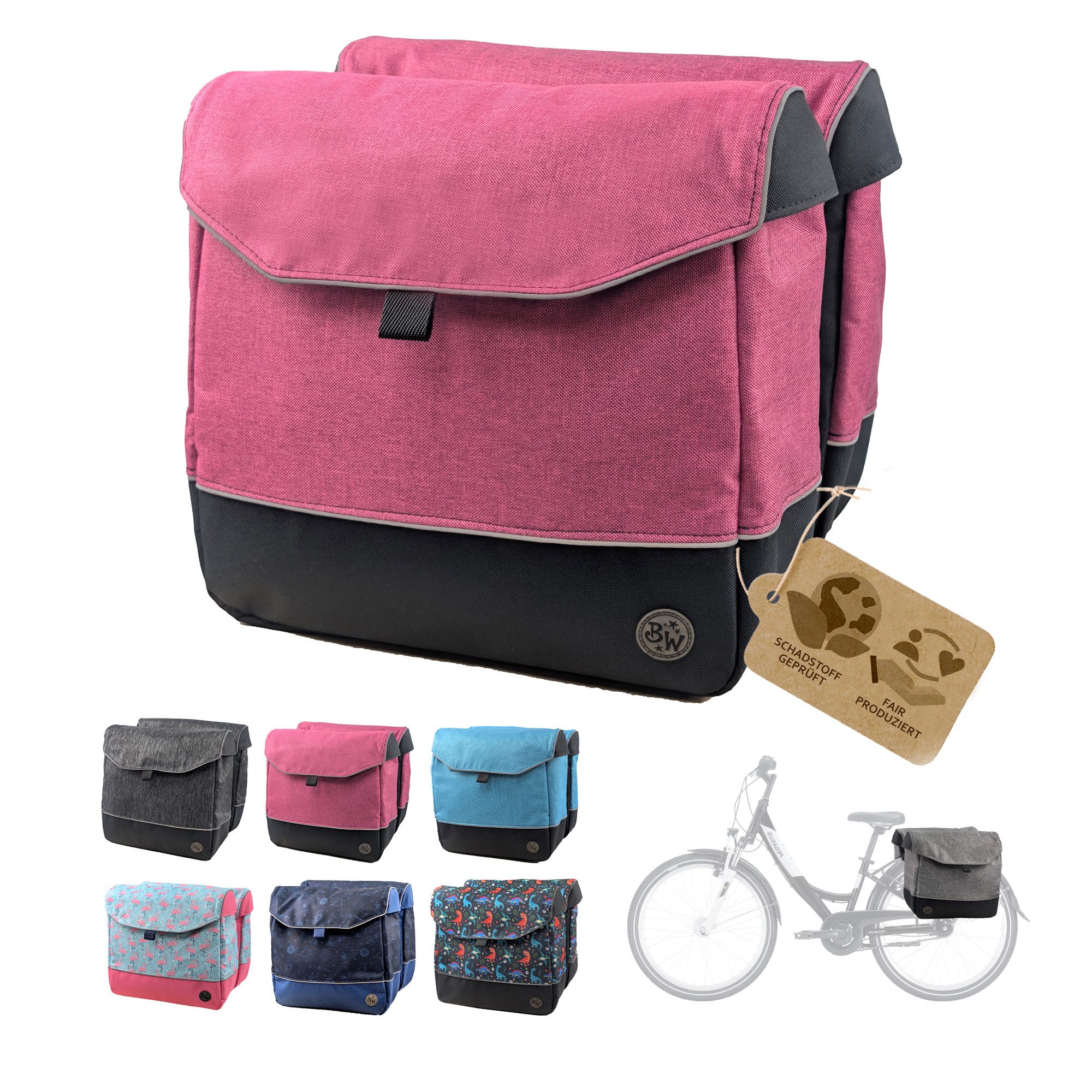 BambiniWelt by Rafael K. Gepäckträgertasche Gepäckträgertasche für Fahrrad 20–26 Zoll robuste Fahrradtasche