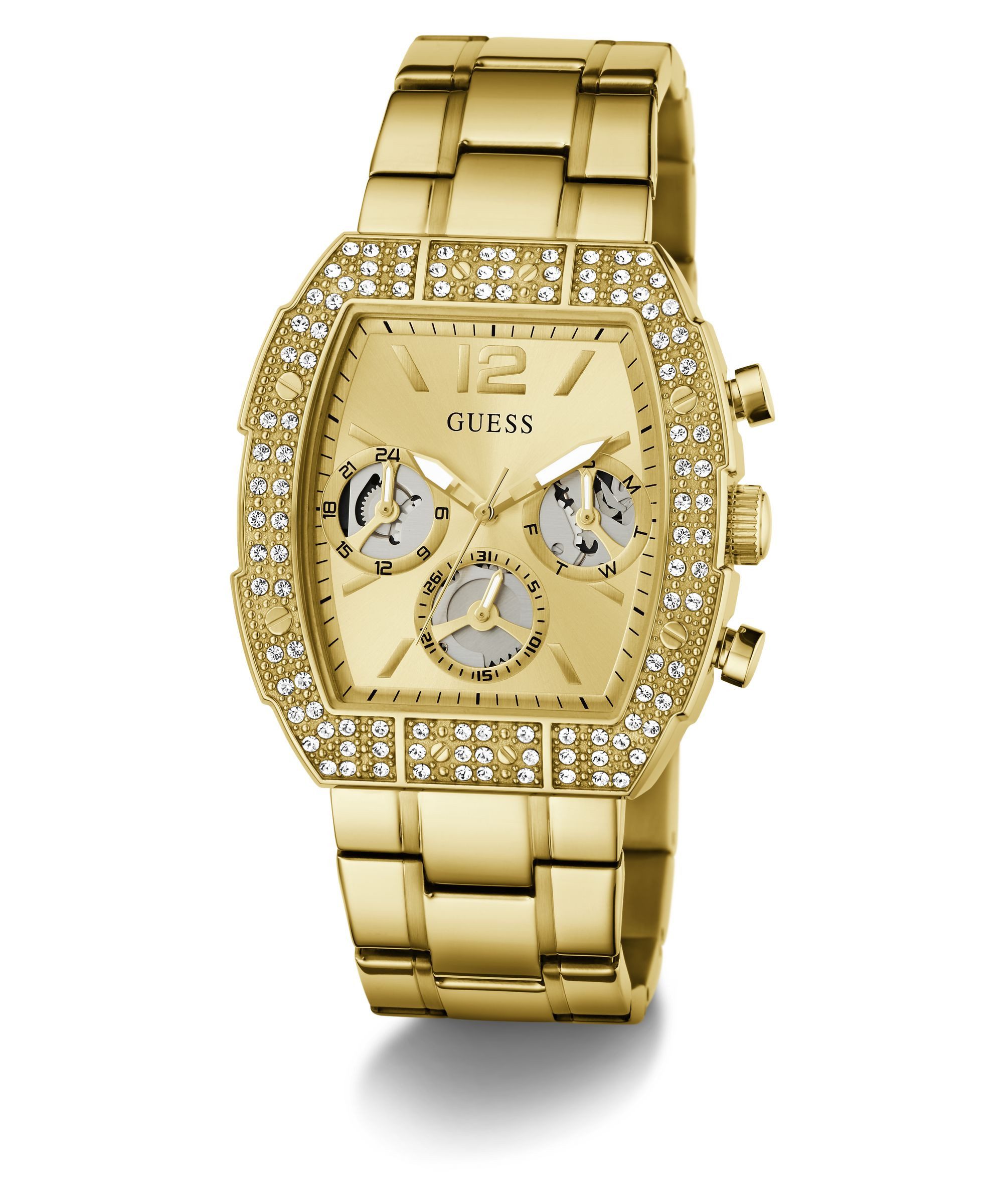 Guess Multifunktionsuhr PHOENIX QUANTUM GW1068G2, Quarzuhr, Armbanduhr, Herrenuhr, Edelstahlarmband, analog, Wochentag