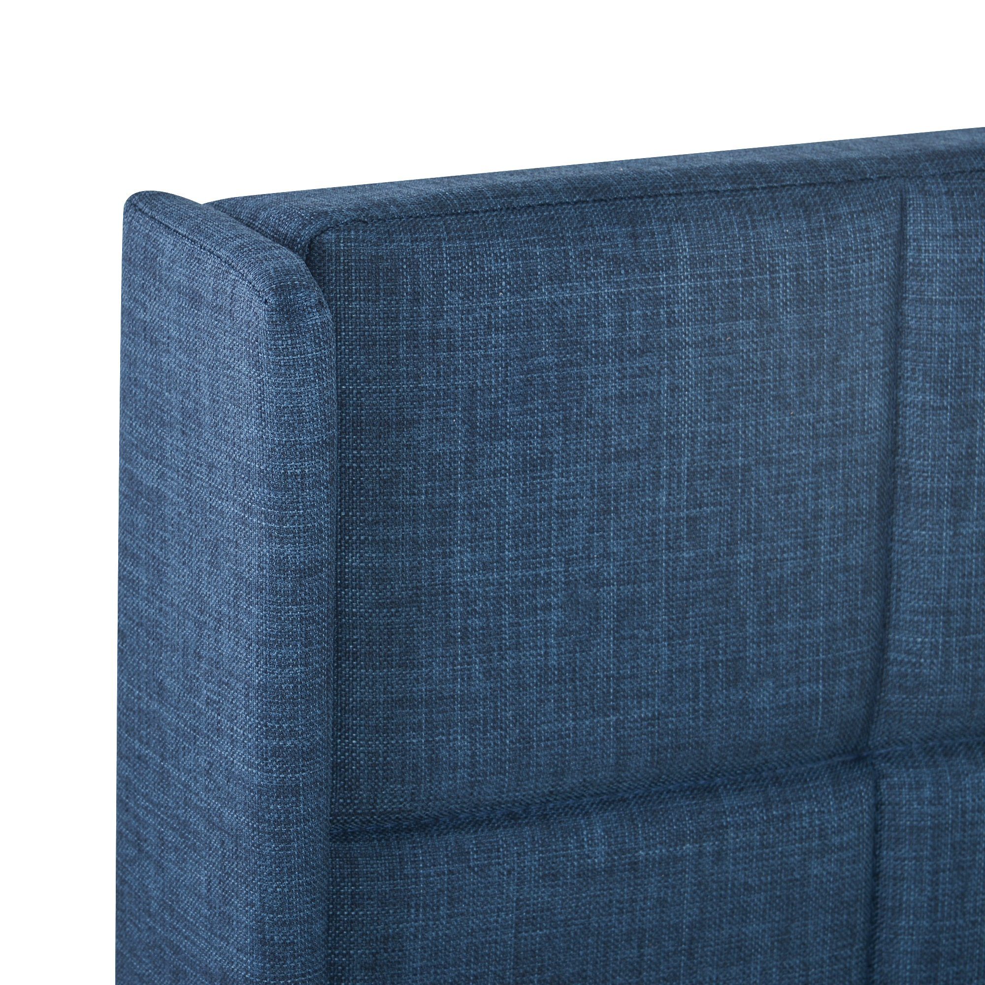 Polsterbett (Doppelbett), Holzbett 140x200cm, Lattenrost aus Holz, Gepolstertes Kopfteil, Leinen