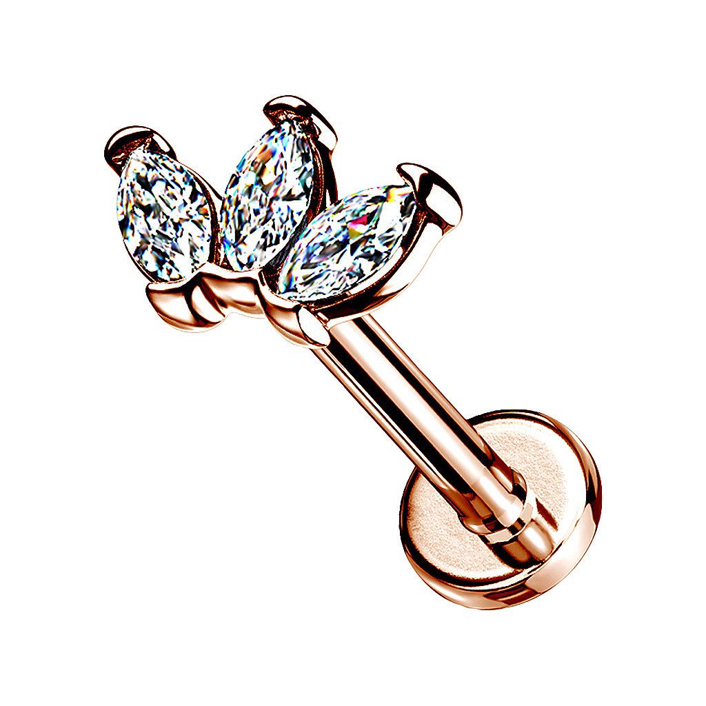 Taffstyle Piercing-Set Tragus Labret Piercing Stecker flach Kristall Marqui günstig online kaufen