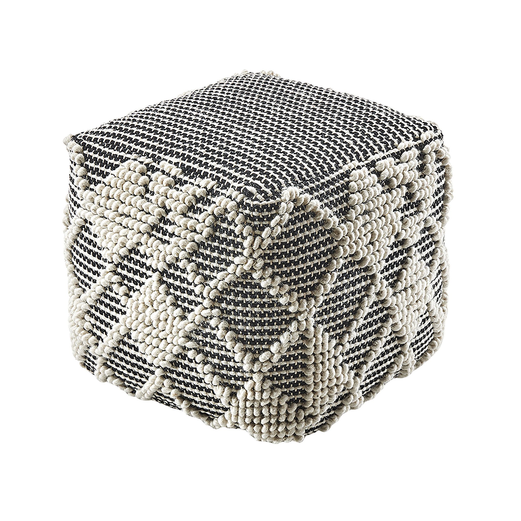 Kobolo Кубик для сиденья Sitzpouf Pouf RAJA aus Baumwolle - mit Muster (1 Stück)