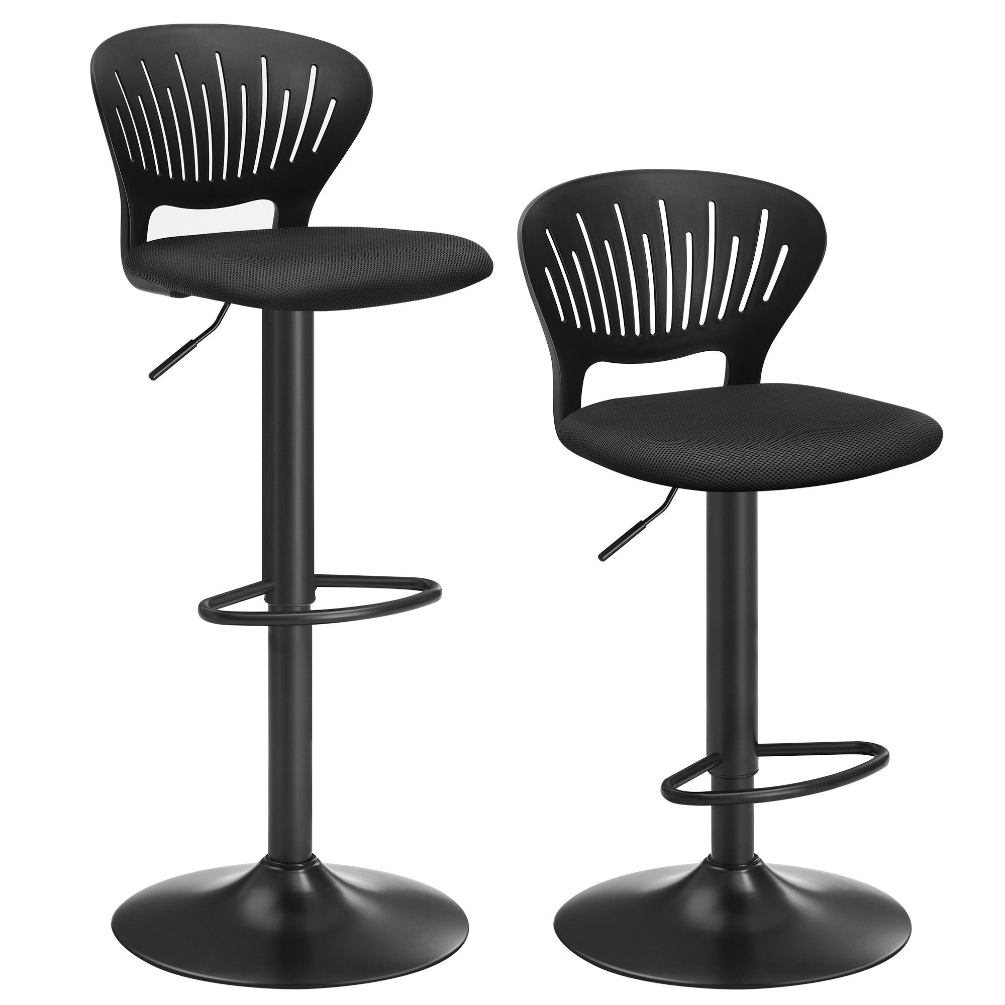 SONGMICS Barhocker (Set, 2er), um 360° drehbar, mit Rückenlehn