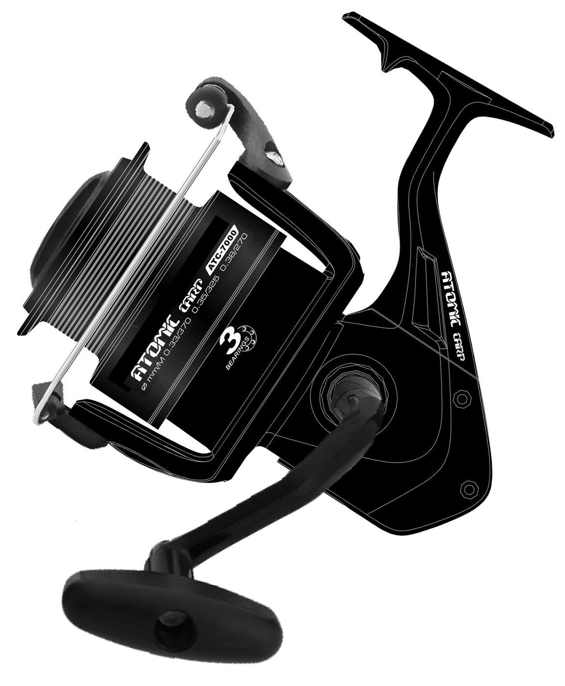 Stationärrolle Okuma Atomic Carp ATC-7000 FD 3bb 310m 0,30mm Karpfenrolle