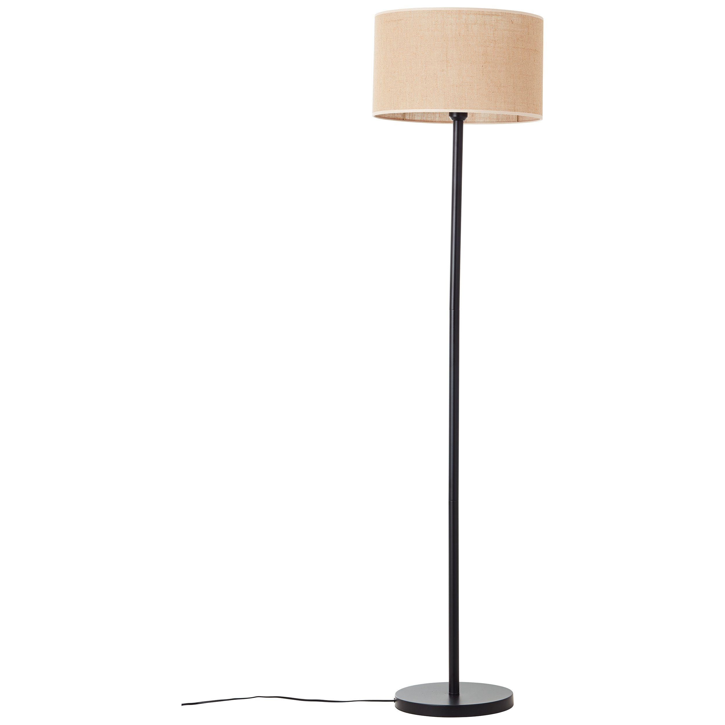 Brilliant Stehlampe Aniela, W Standleuchte 40 schwarz/natur, E27, A60, Aniela Metall/Textil, 1x
