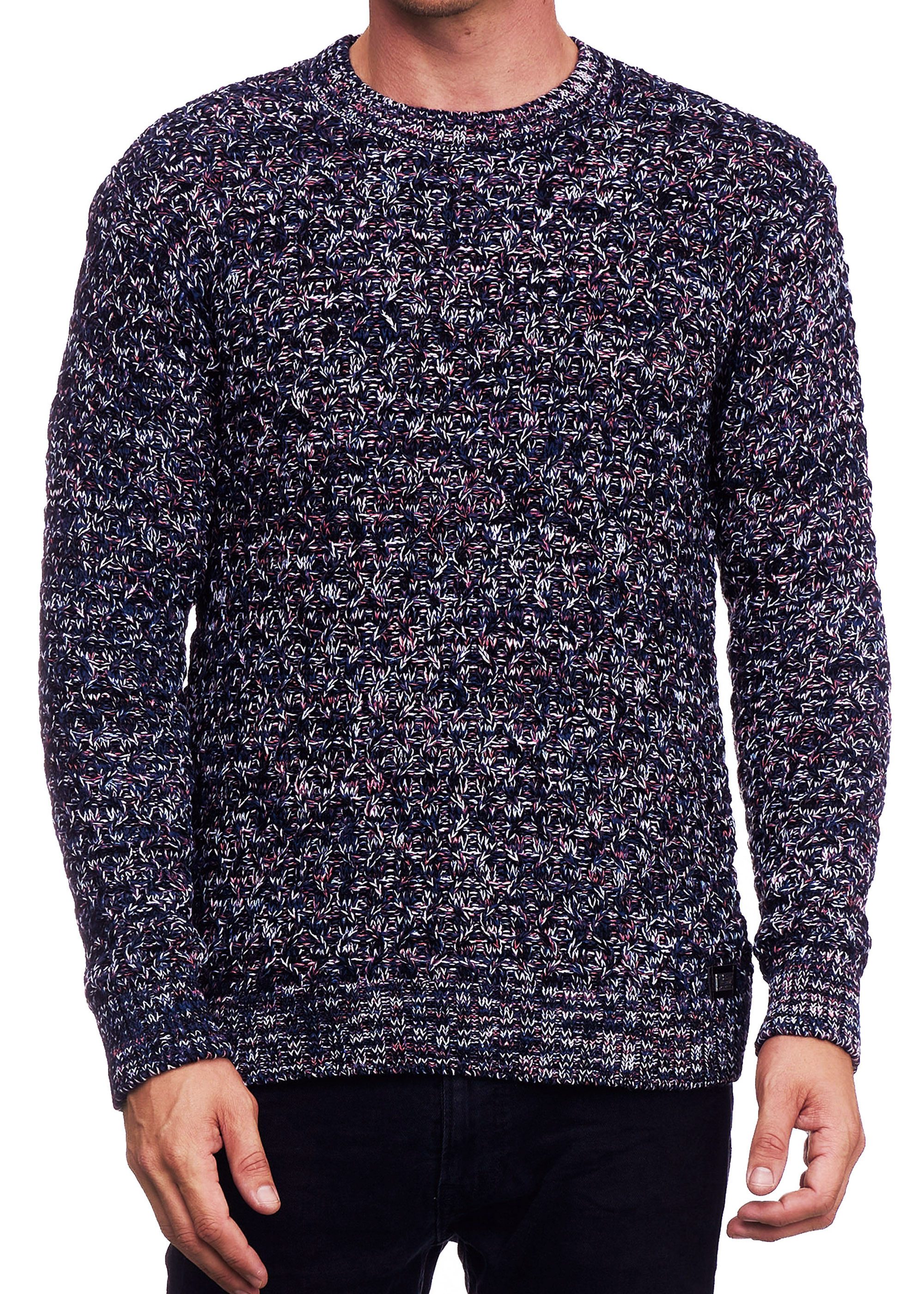 Rundhalspullover Strick-Pullover Schwerer Grob-Strick Herren Rundhals Pullover