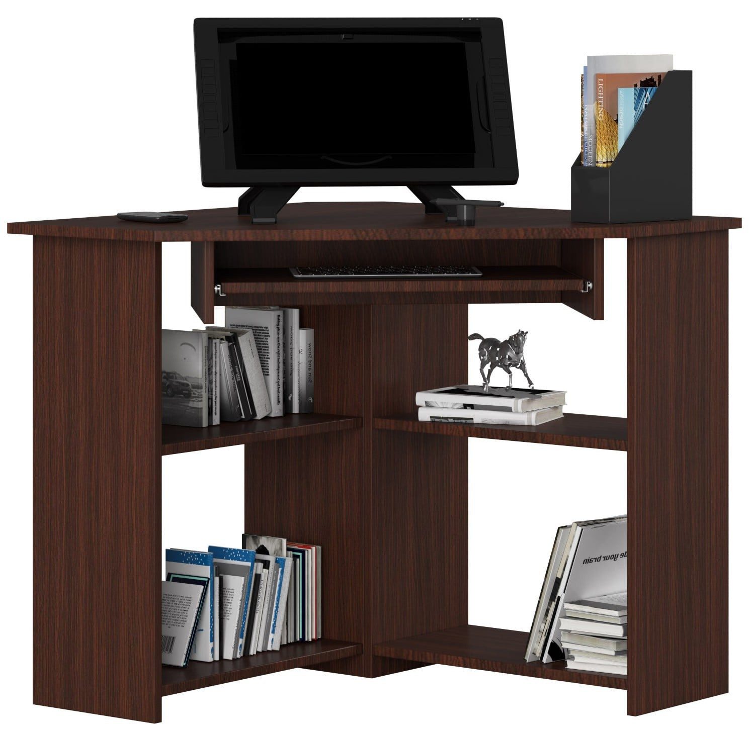 Raumhirsch Furniture Schreibtisch 80 cm Breite - Computertisch 68 - stabil - optimale Arbeitsfläche, Stilvoller Eckarbeitstisch mit viel Stauraum – Laminatoberfläche