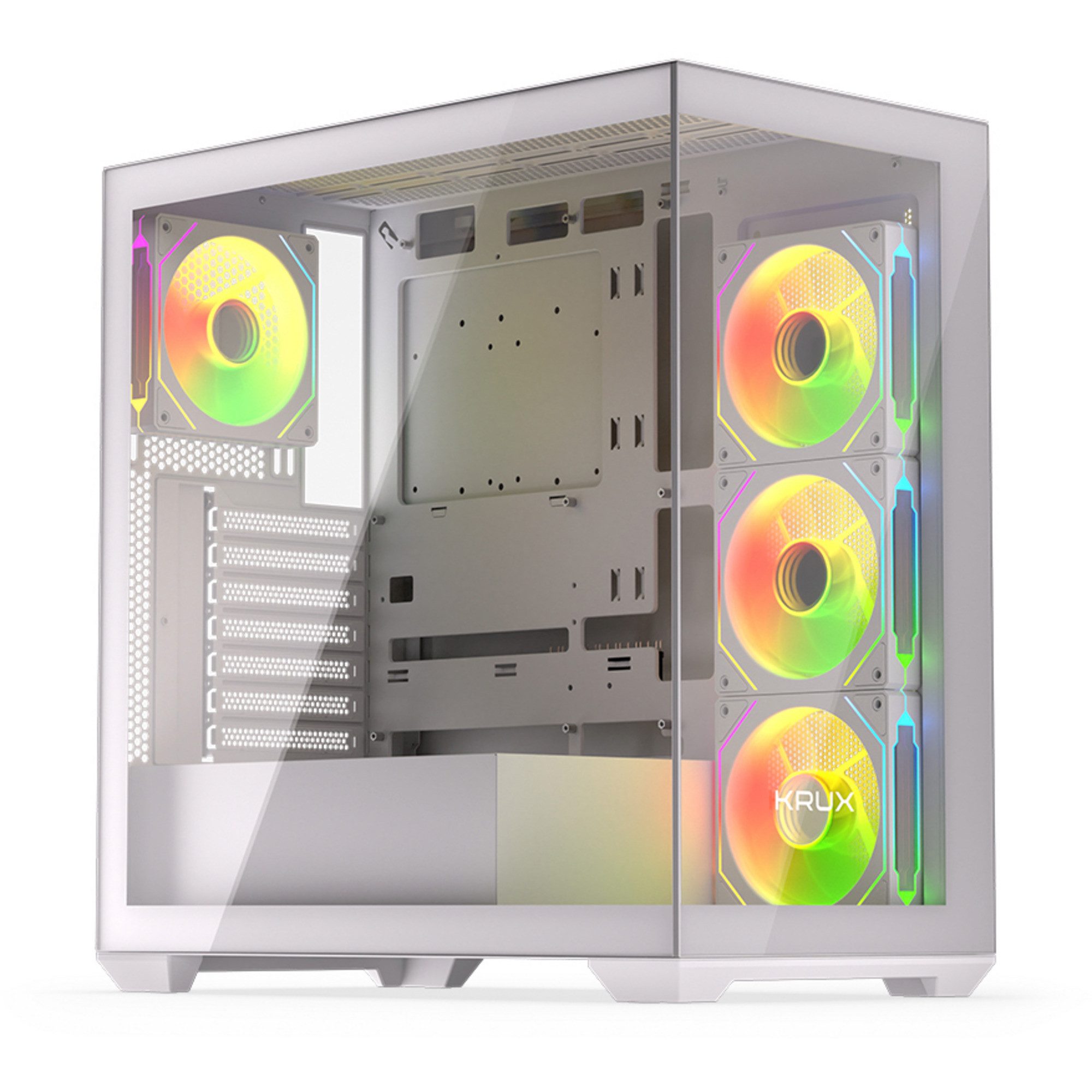 Krux PC-Gehäuse Krux Exo White, Tower-Gehäuse, (Tempered Glass x