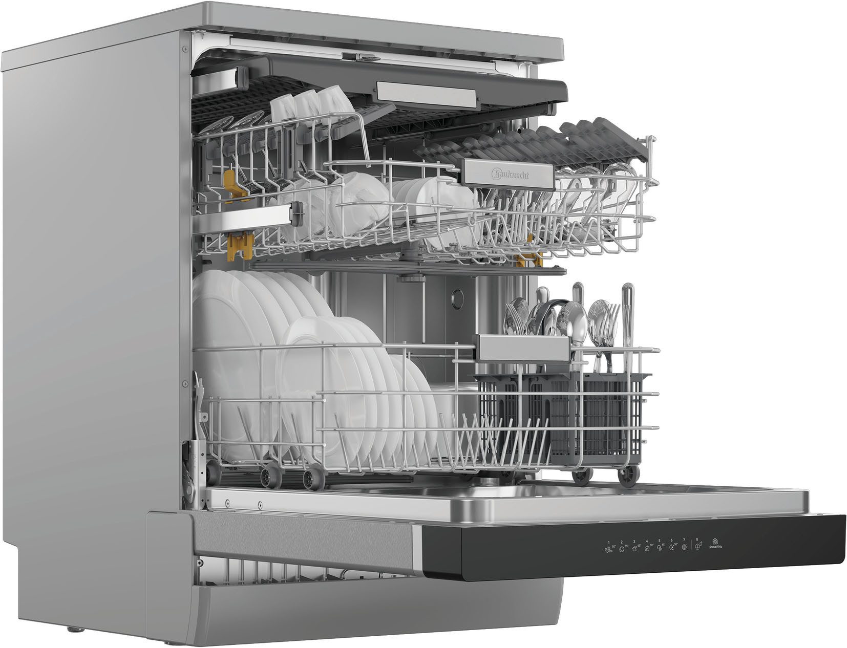 BAUKNECHT Standgeschirrspüler OBFC Ecosilent2 9760, 9,5 l, 14 Maßgedecke, ActiveDry – automatische Türöffnung für bessere Trockungsergebnisse