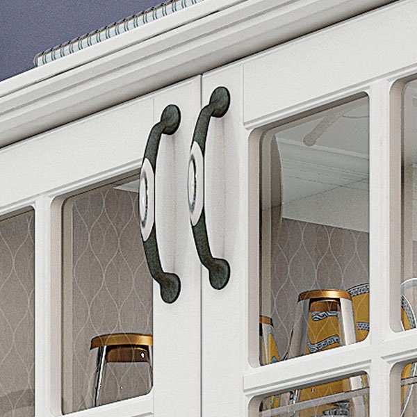 Sicherheitsglas Soft-Close-Funktion Vitrine Tür mit Evergreen Home lackiert, affaire und UV