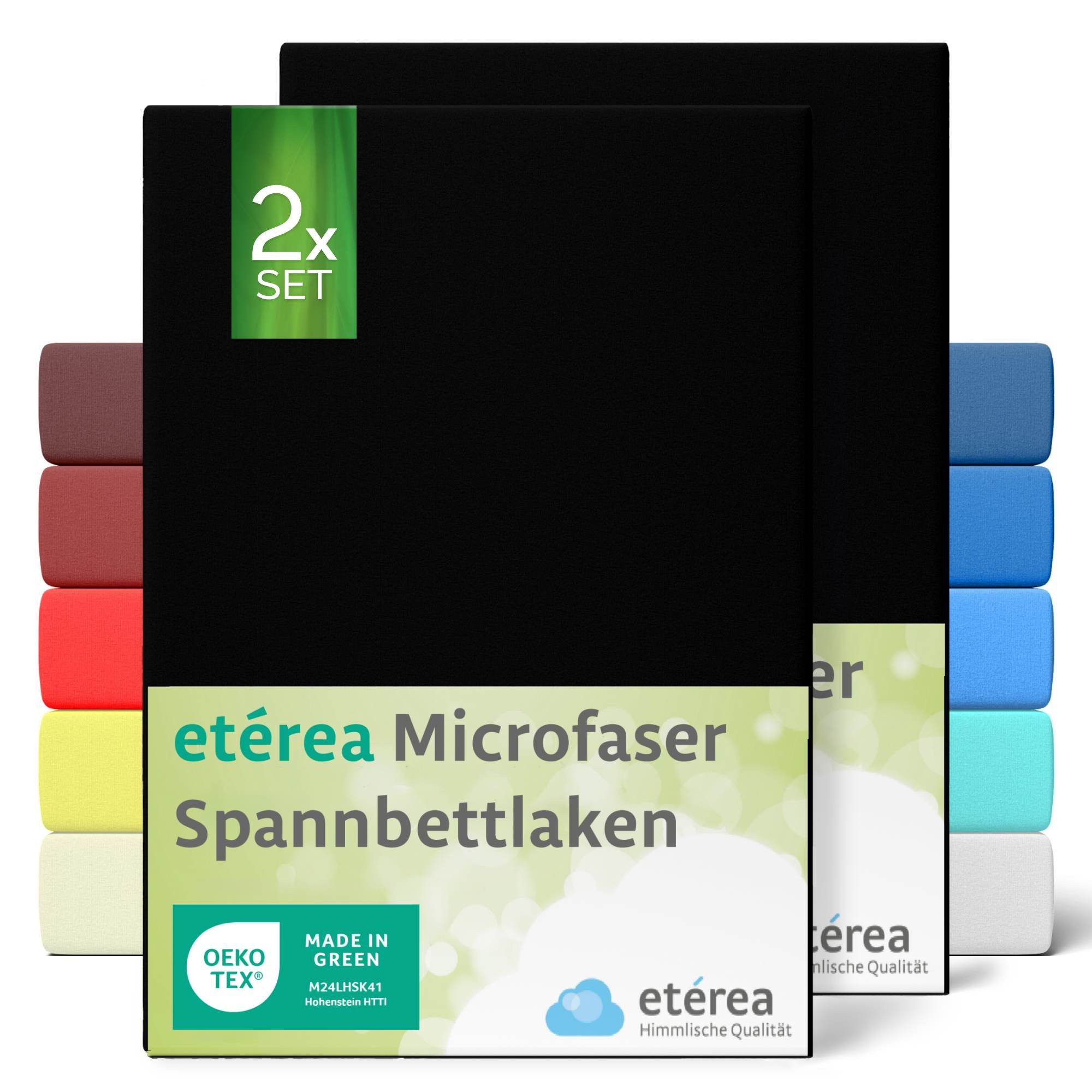 etérea Himmlische Qualität Spannbettlaken etérea Microfaser Kinder Spannbettlaken Doppelpack, Microfaser, Gummizug: rundum, (2 Stück)