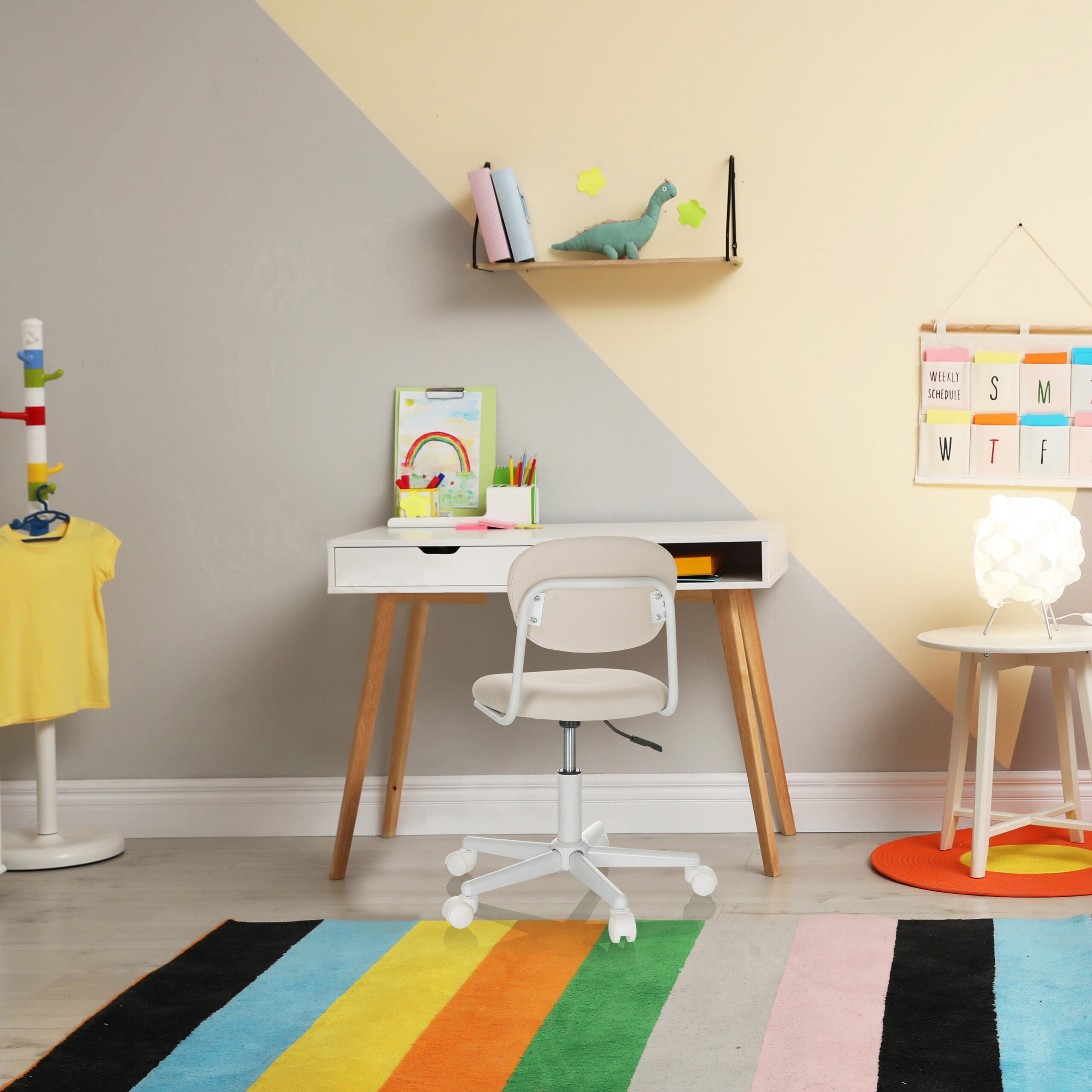 hjh OFFICE Drehstuhl Kinderdrehstuhl Kiddy Base I Stoff ohne Armlehnen (1 St), Kinder Bürostuhl mitwachsend, ergonomisch